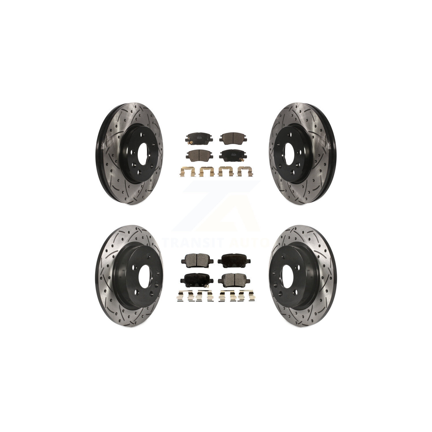 Disques de frein à disque perforés et plaquettes en céramique enduits de revêtement à l'avant pour Cruze KDT-100205 de Chevrolet