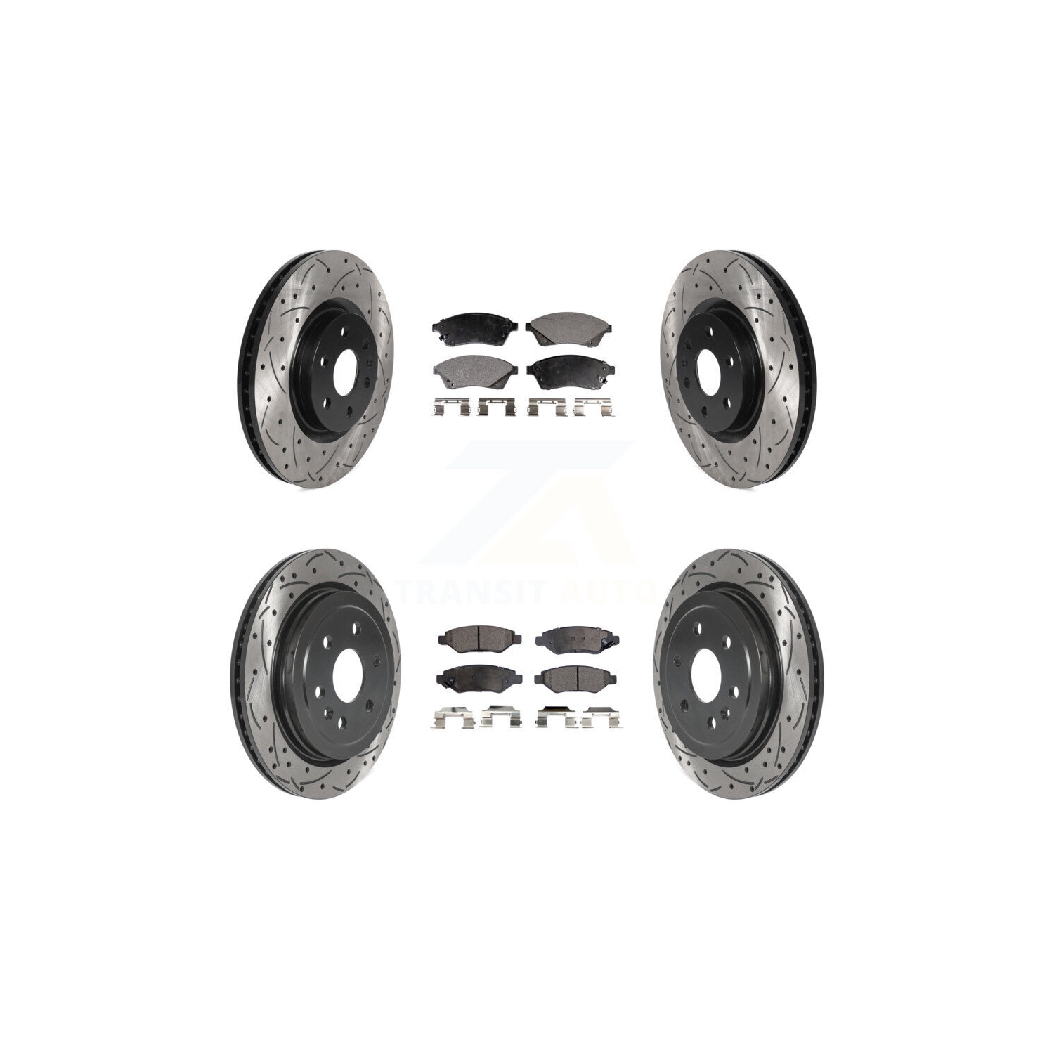 Kit de plaquettes semi-métalliques pour rotor de frein à disque perforé à l'arrière pour Cadillac SRX Saab 9-4X KDF-100784