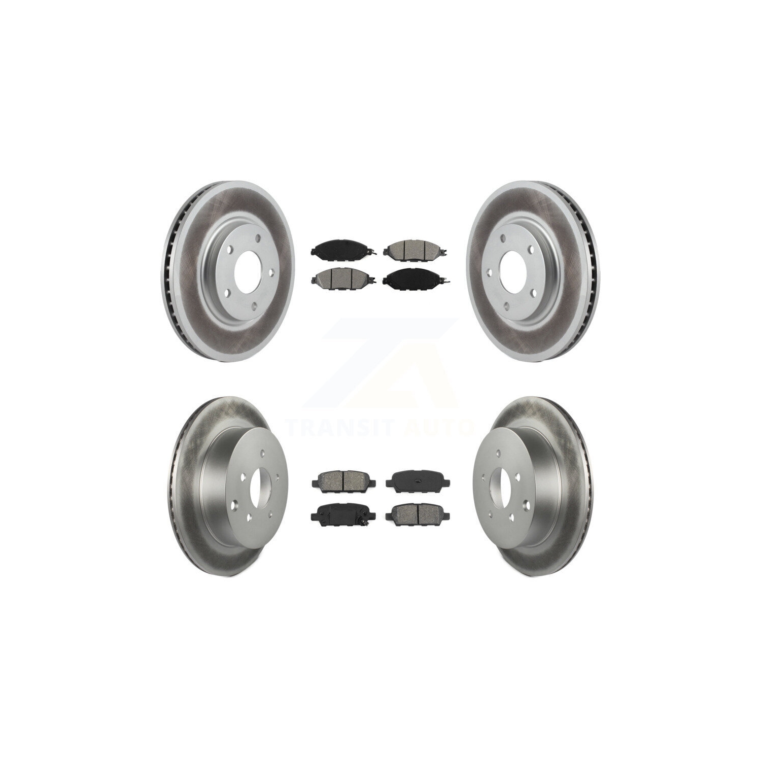 Front Rear Coated Brake Rotor Semi-Metallic Pad Kit For 2016 Nissan Pathfinder From 11 15 KGS-100832