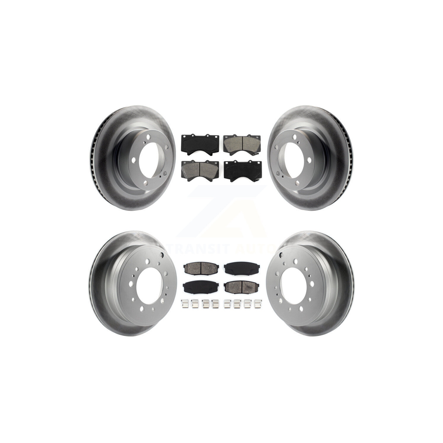 Ensemble de plaquettes semi-métalliques pour rotor de frein à revêtement arrière avant pour Toyota Tundra Sequoia Lexus LX570 KGS-100984