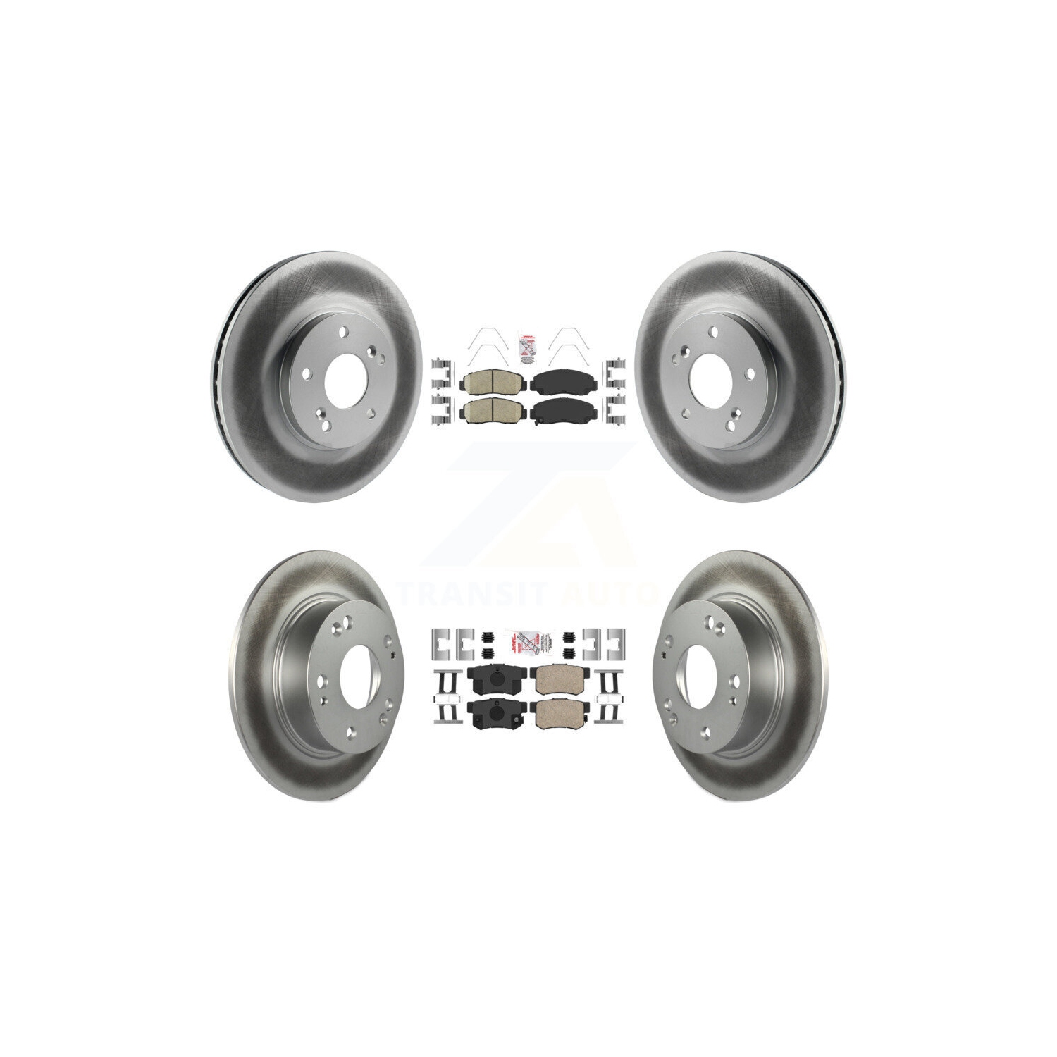 Front Rear Ceramic Pads And Coated Disc Brake Rotors Kit For Honda Accord KGA-101951