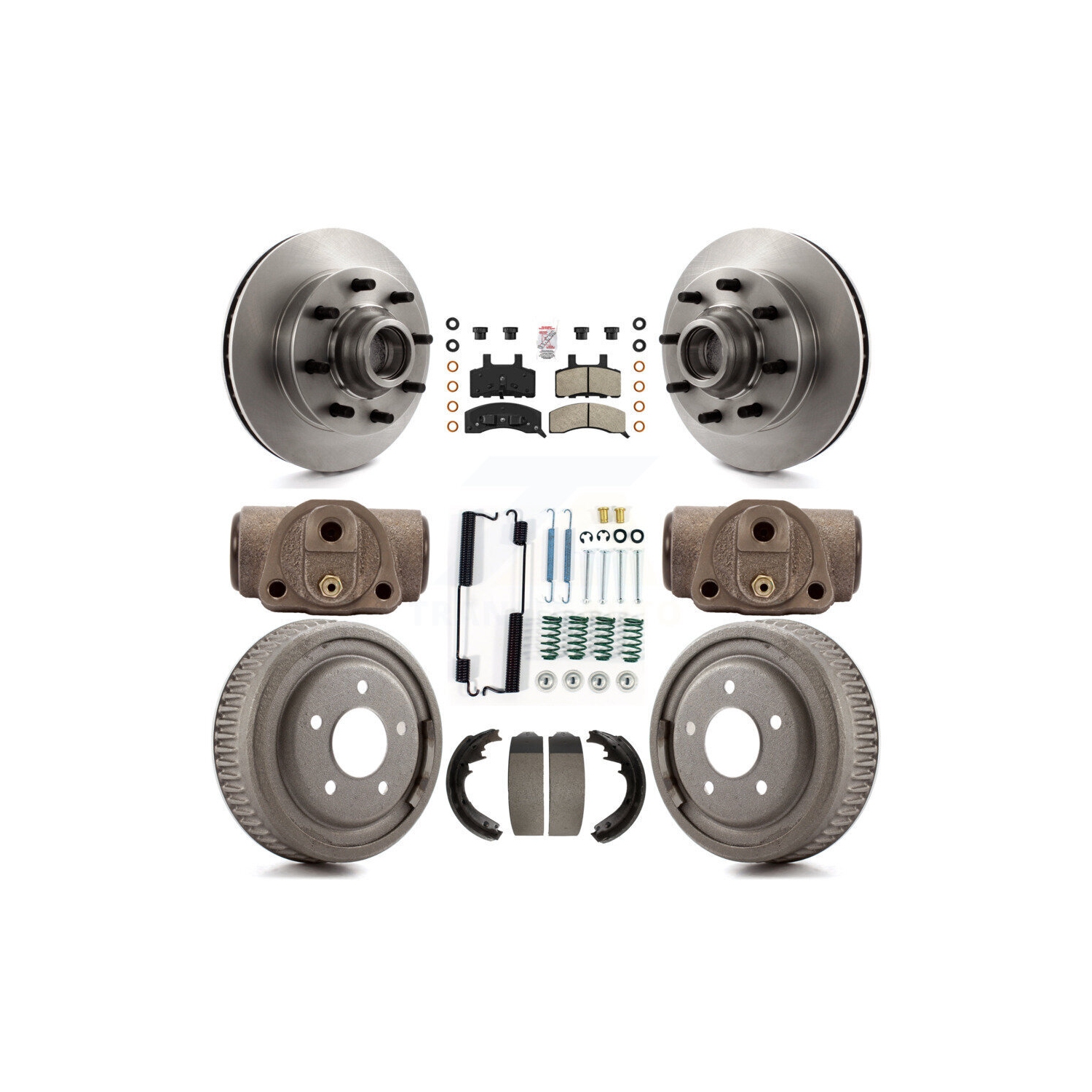 Front Rear Disc Brake Rotor Semi-Metallic Pad Drum Kit For Chevrolet C1500 Suburban K8A-105676