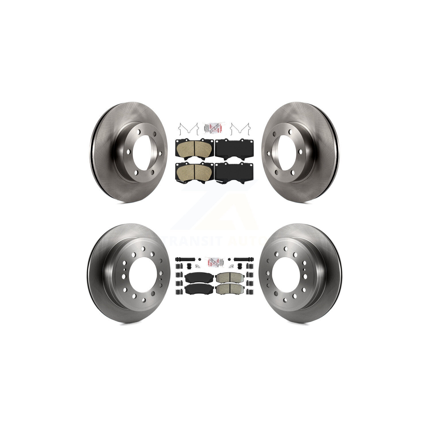 Front Ceramic Rear Semi-Metallic Pads And Disc Brake Rotors Kit For Toyota Sequoia K8A-103304