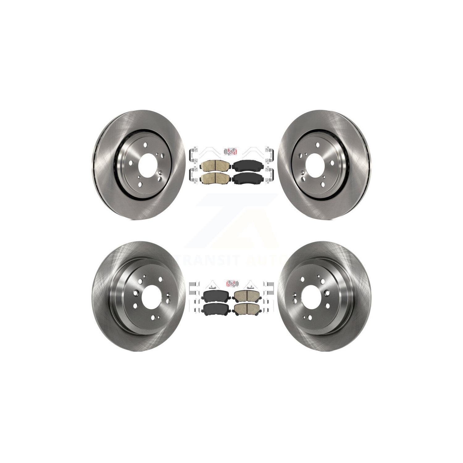 Front Rear Ceramic Pads And Disc Brake Rotors Kit For 2019-2024 Honda Passport K8A-103575