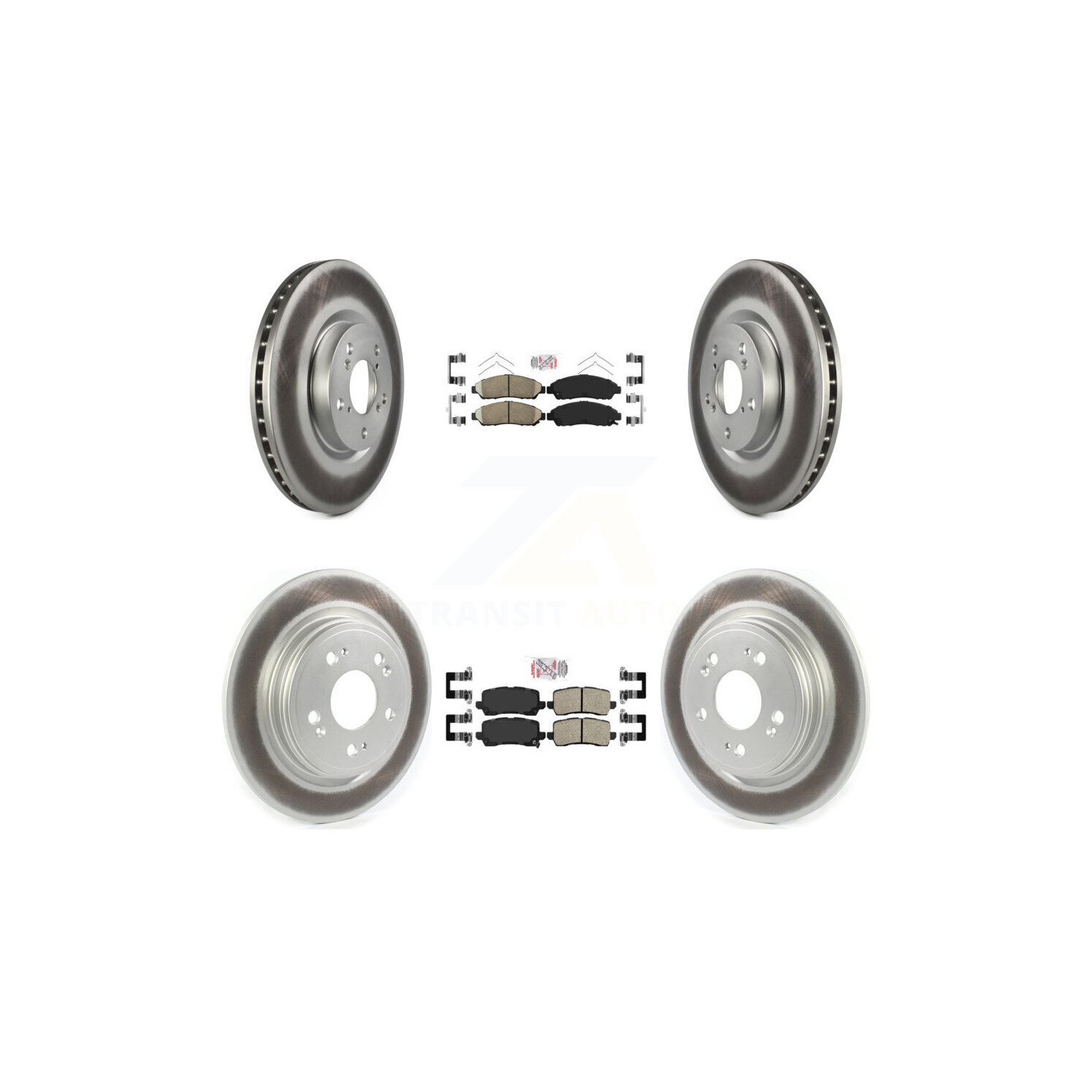 Front Rear Ceramic Pad Coated Brake Rotor Kit For 2014-2020 Acura RLX Sport Hybrid SH-AWD KGA-102113