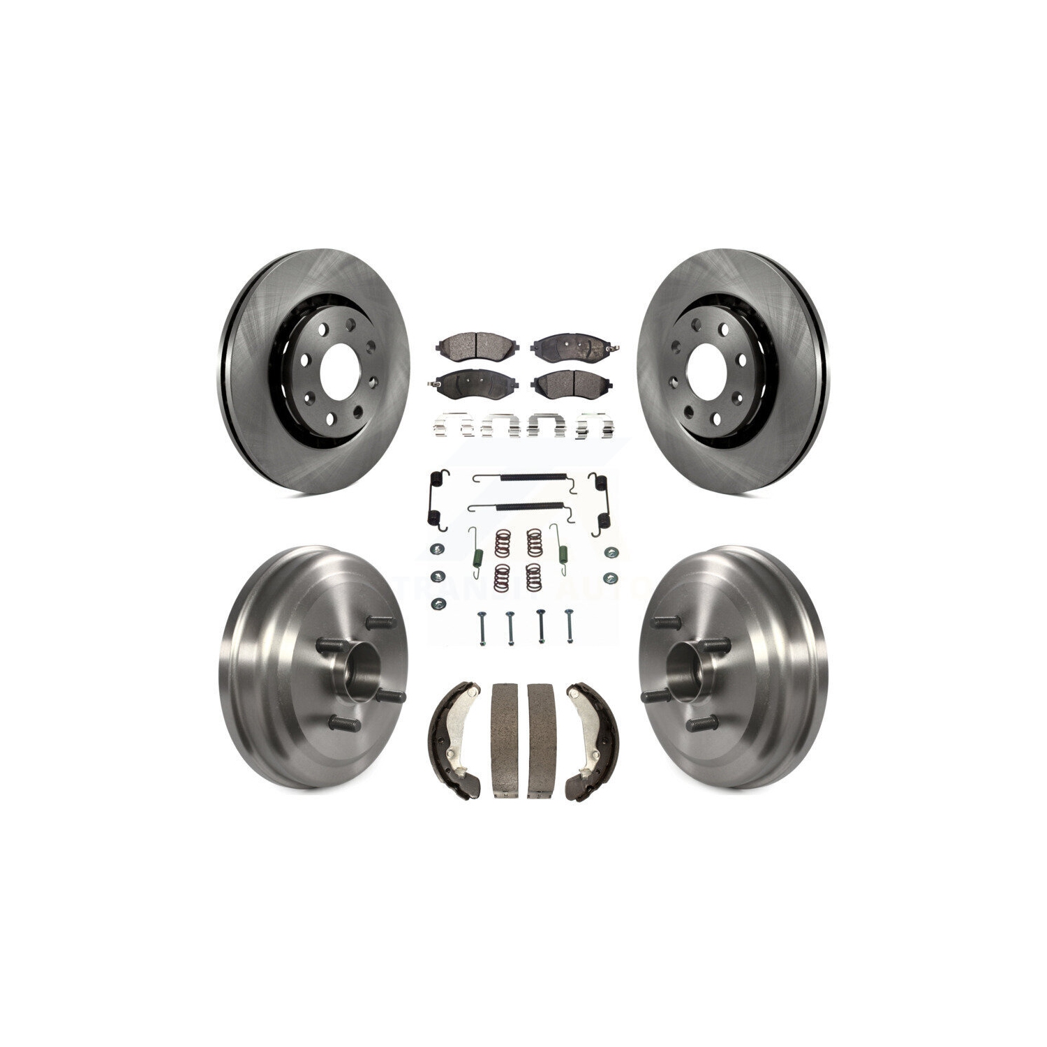 Front Rear Brake Rotor Ceramic Pad & Drum Kit For Chevrolet Aveo Pontiac Aveo5 Wave K8T-102746