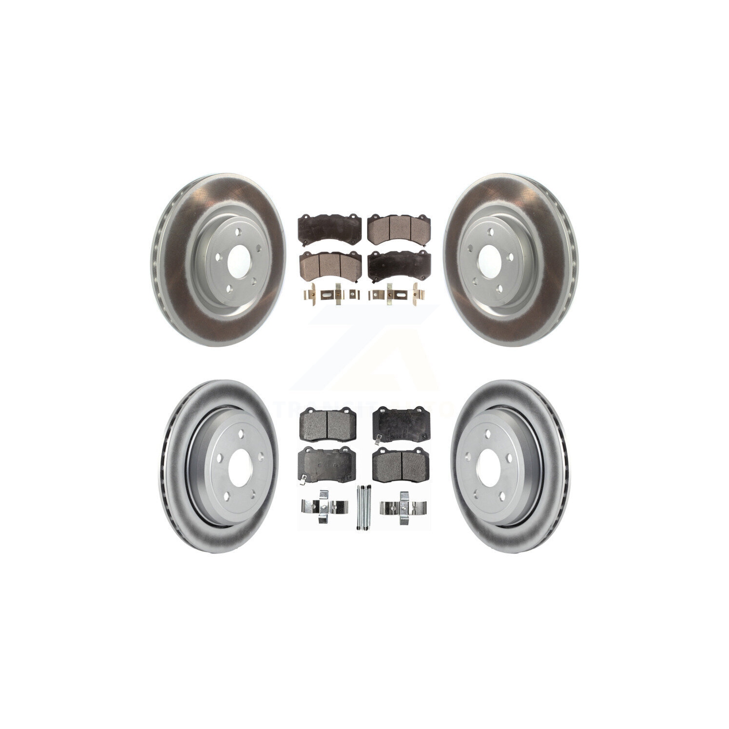 Front Rear Coated Brake Rotor & Ceramic Pad Kit For Dodge Durango With Vented Rotors KGT-103137