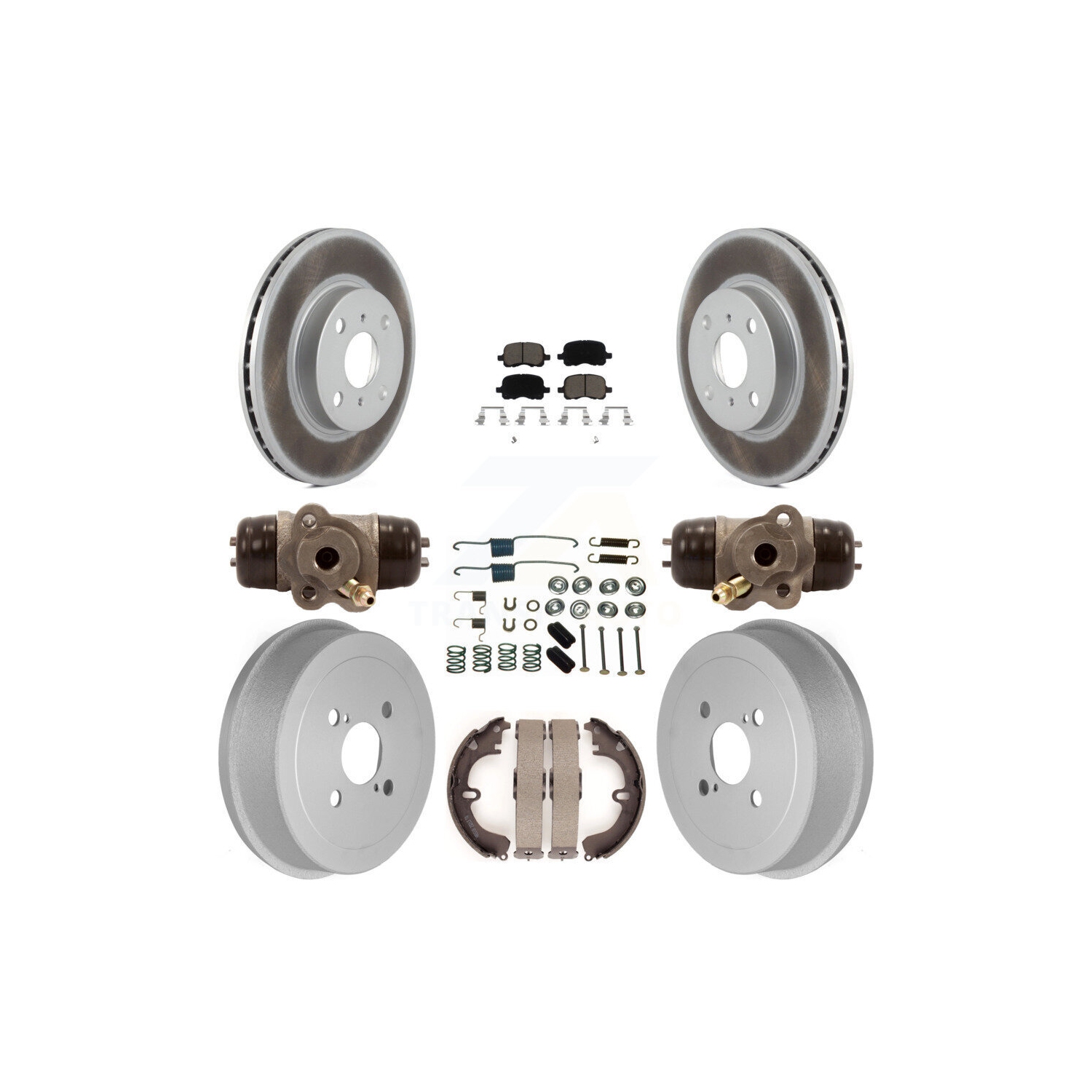 Disques de frein à disque recouverts à l'avant, ensemble de tambours en céramique pour Toyota Corolla non ABS KGC-102067