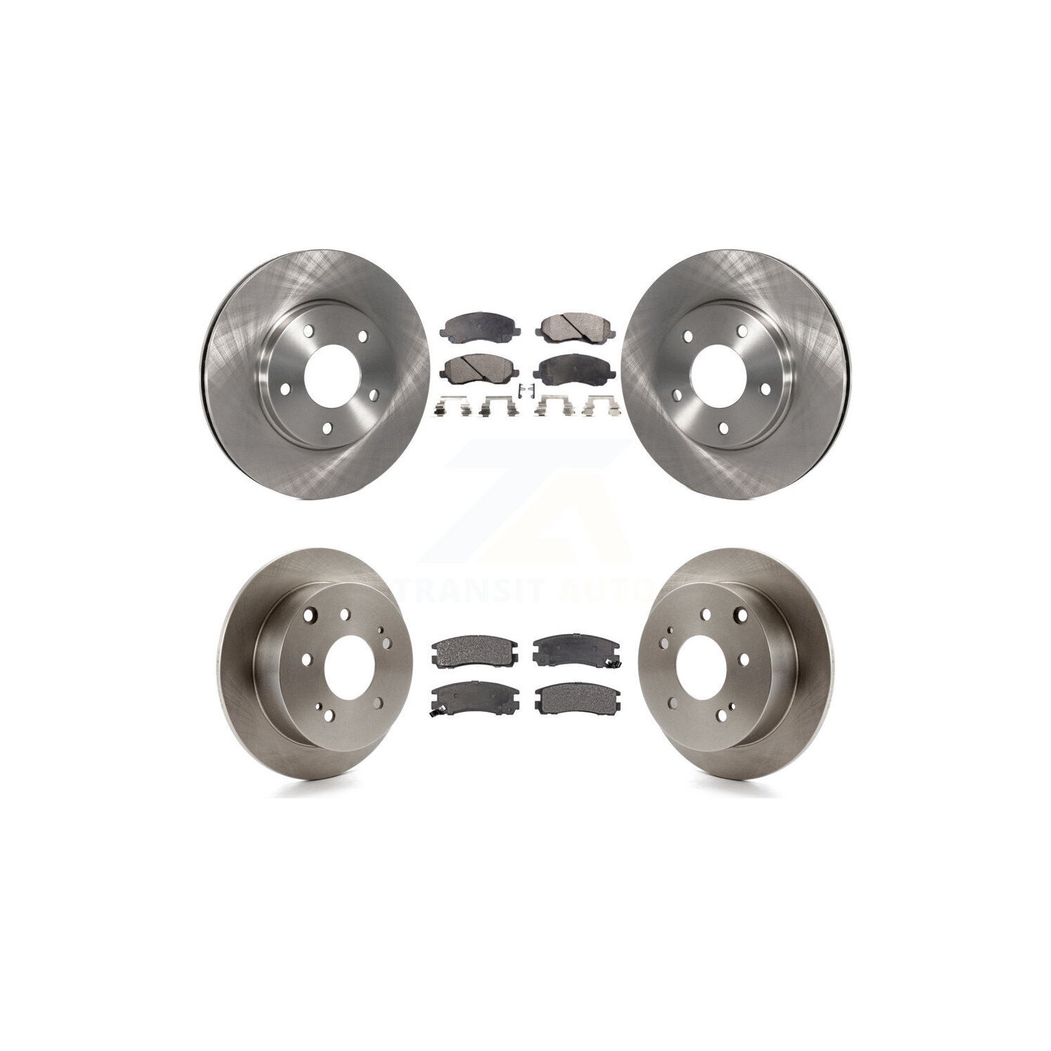 Front Rear Disc Brake Rotors & Semi-Metallic Pad Kit For 2004-2006 Mitsubishi Galant 2.4L K8F-100935