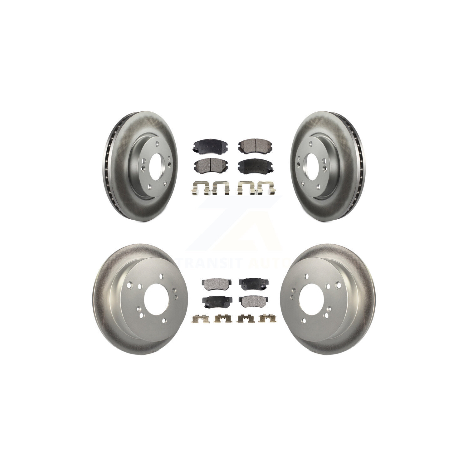 Front Rear Coated Disc Brake Rotors And Ceramic Pads Kit For Hyundai Tucson Kia Sportage KGT-100897