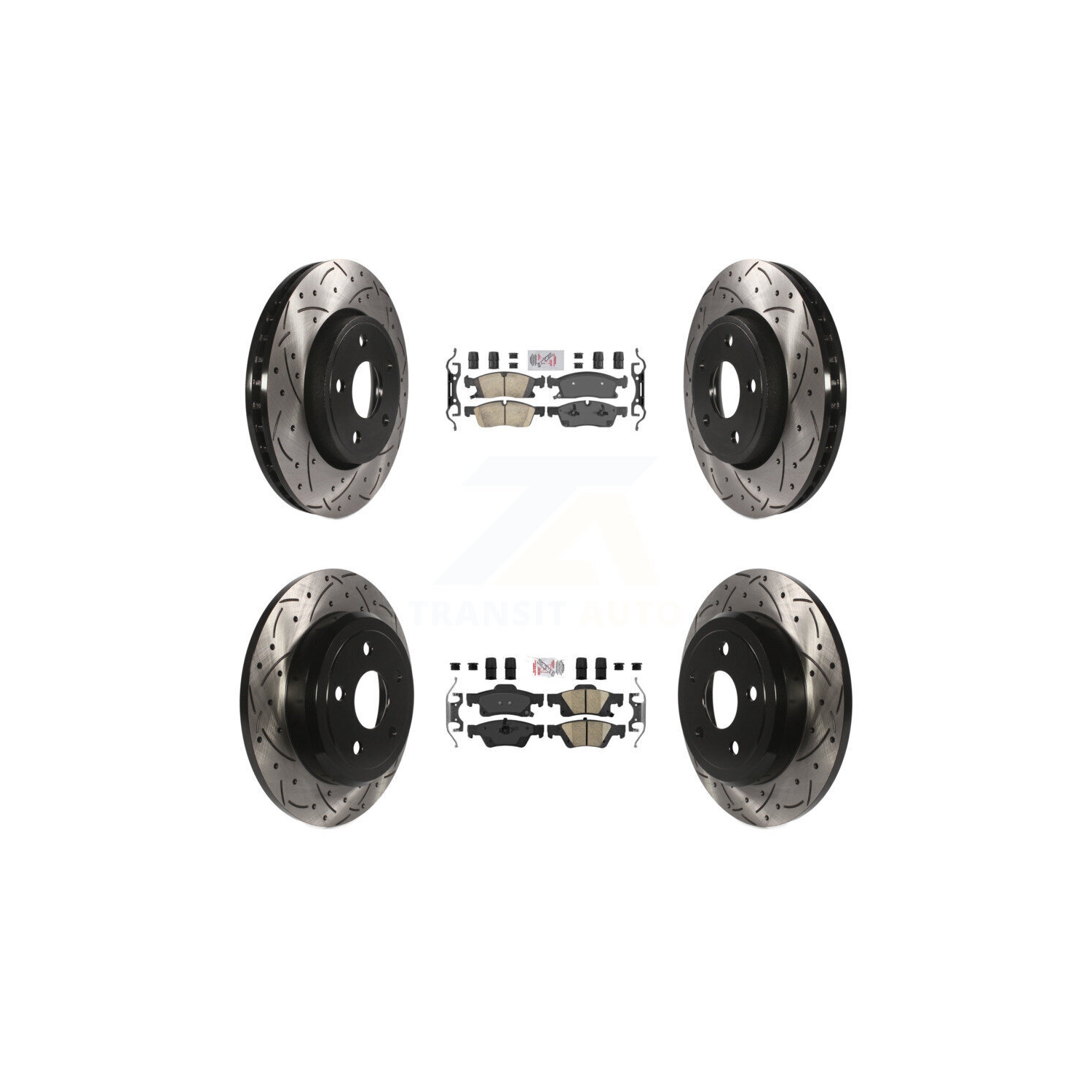 Front Rear Ceramic Pad And Coated Drilled Slotted Disc Brake Rotors Kit For Dodge Durango KDA-101829