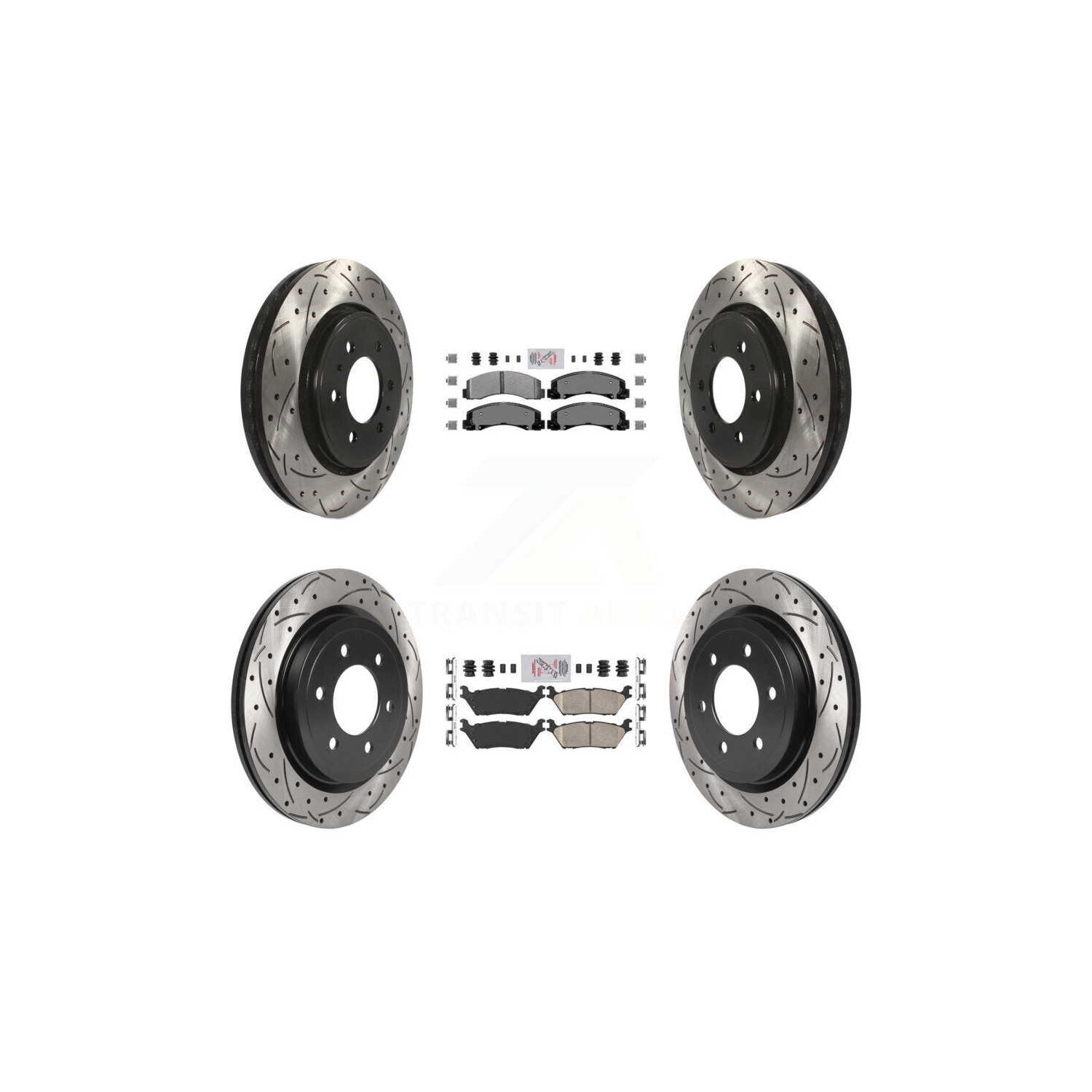 Kit de rotor de frein à fente pour perceuse à patin en céramique arrière semi-métallique pour Ford F-150 Expedition KDA-101392