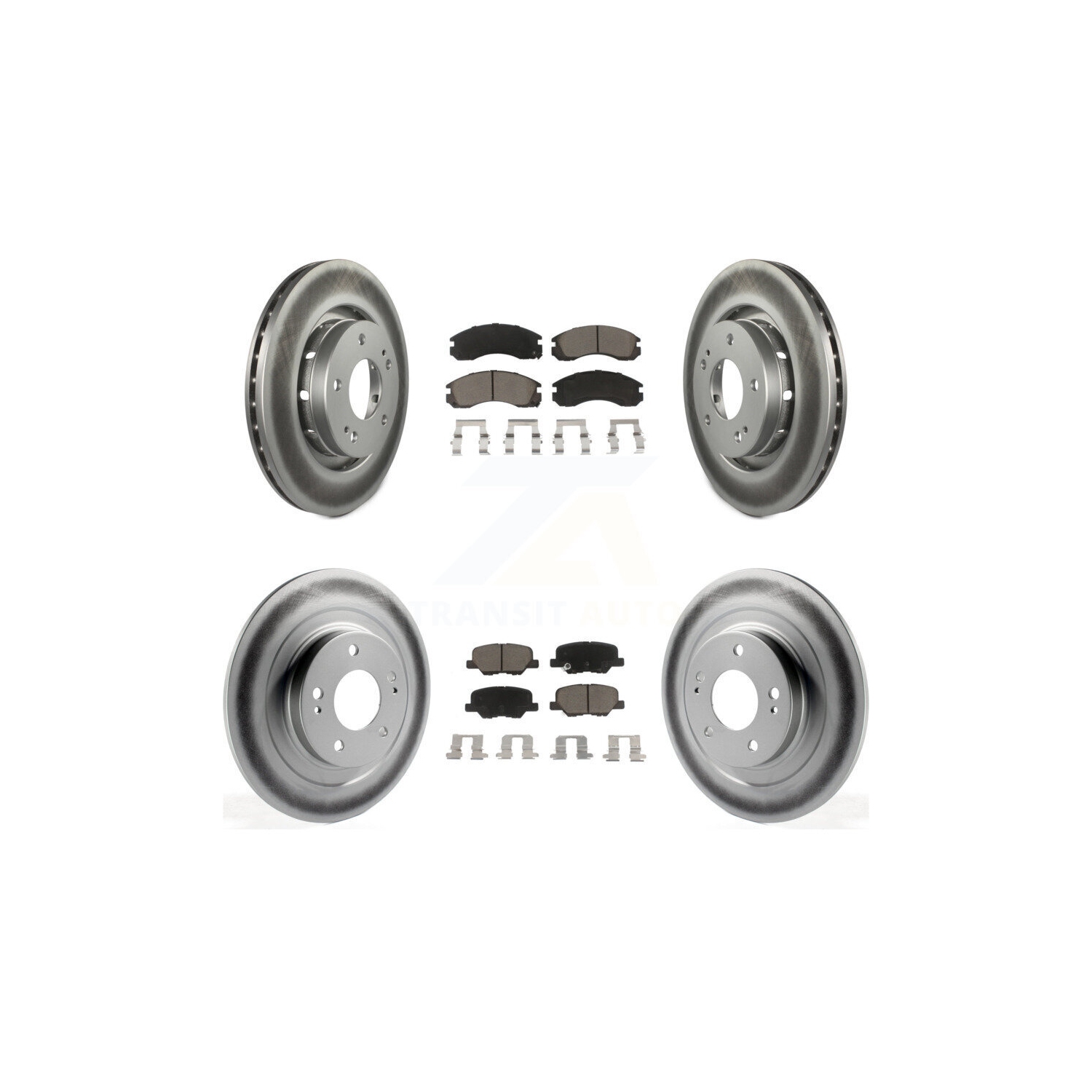 Front Rear Coated Disc Brake Rotors And Ceramic Pads Kit For Mitsubishi Outlander PHEV KGC-102285