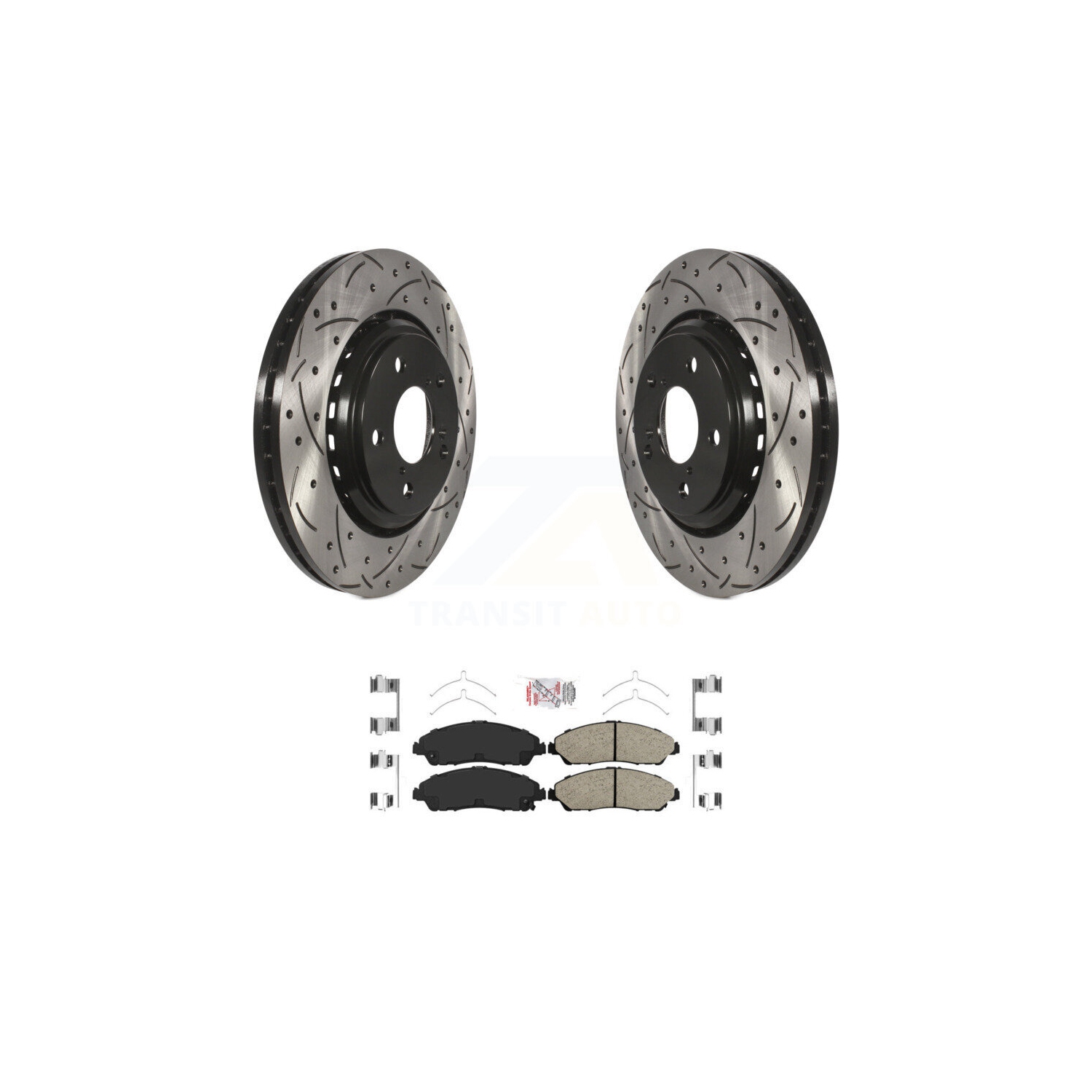 Front Drilled Slot Disc Brake Rotor & Ceramic Pad Kit For Honda Pilot Ridgeline Acura MDX KDA-100437
