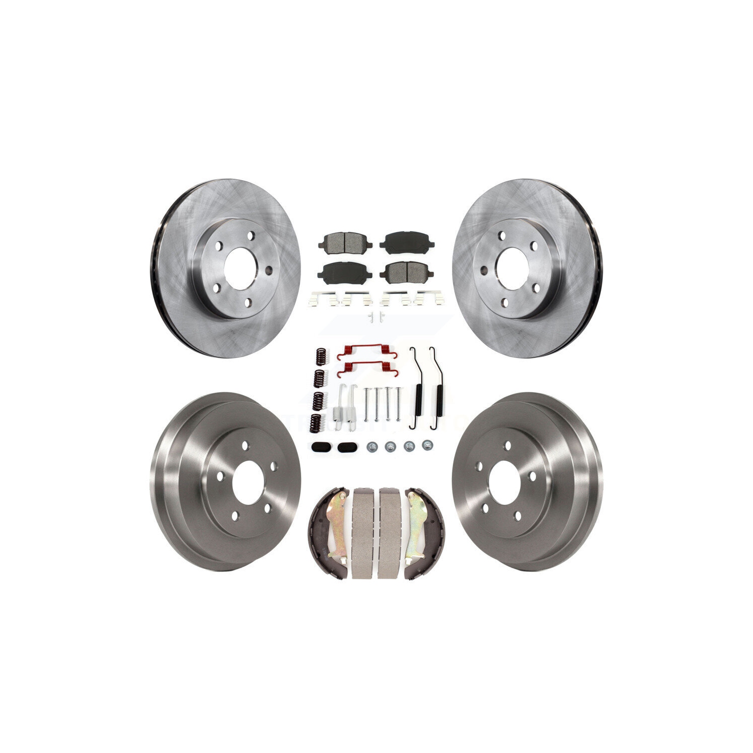 Front Rear Brake Rotor Semi-Metallic Pad & Drum Kit For Chevrolet Cobalt Pontiac G5 K8S-102310