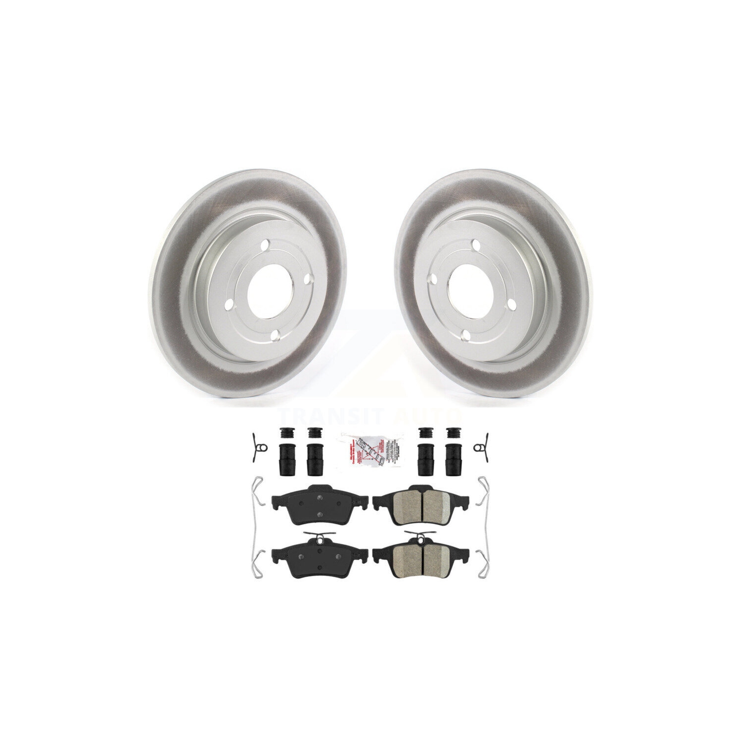 Rear Coated Disc Brake Rotors And Ceramic Pads Kit For 2018-2022 Ford EcoSport AWD KGA-103942