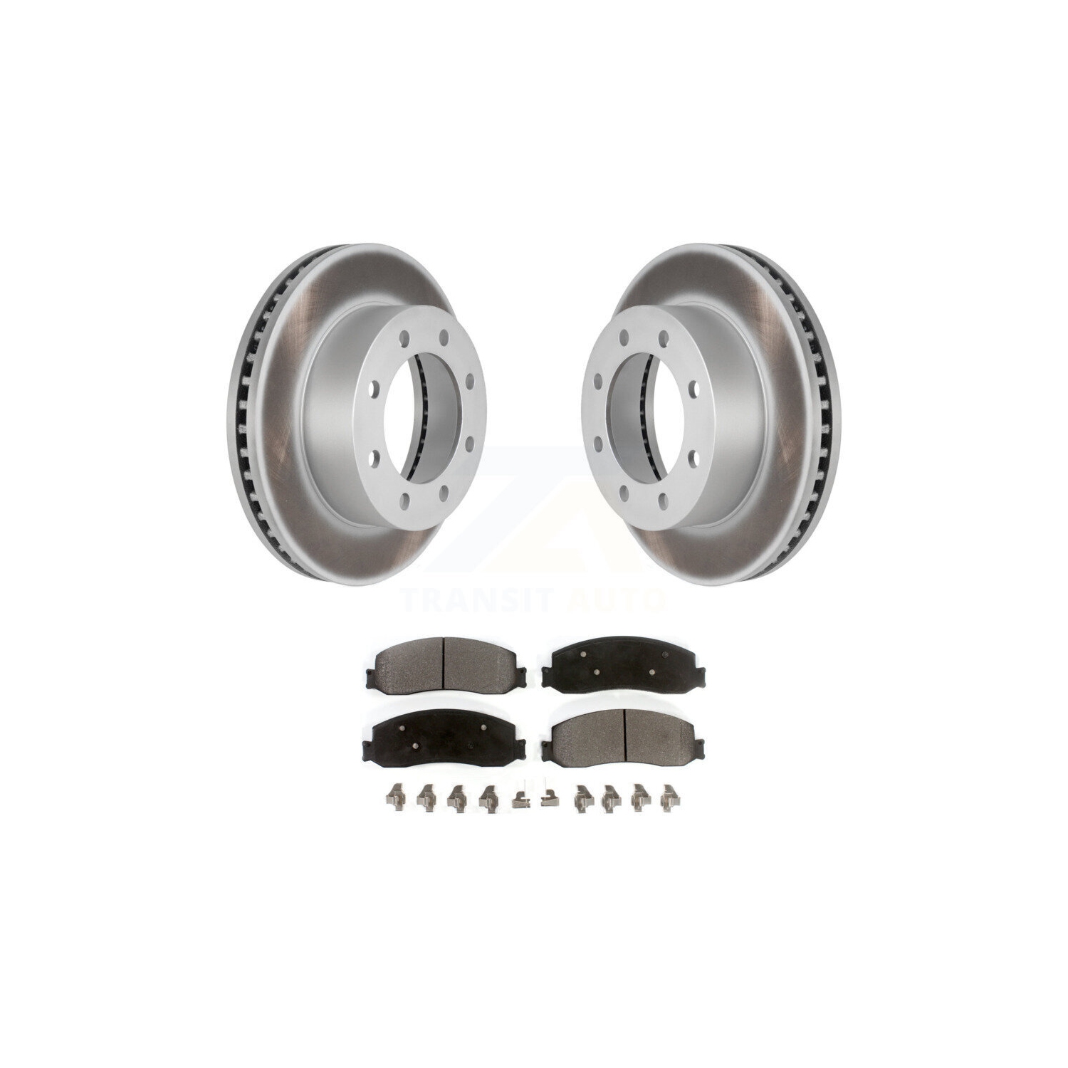 Disque de frein à disque recouvert à l'avant et ensemble de plaquettes semi-métalliques pour Ford F-250 Super Duty F-350 4WD KGF-100096