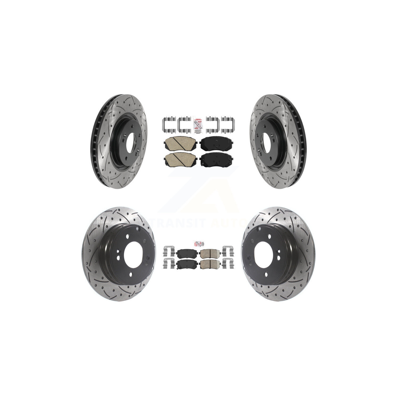 Plaquettes de frein avant arrière en céramique et disques à fente percés pour Hyundai Tucson Kia Cadenza KDA-101480