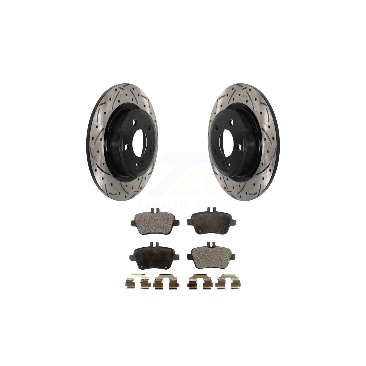 Rear Drill Slot Brake Rotor Ceramic Pad Kit For Mercedes-Benz GLA250 CLA250 B250 INFINITI KDT-100956