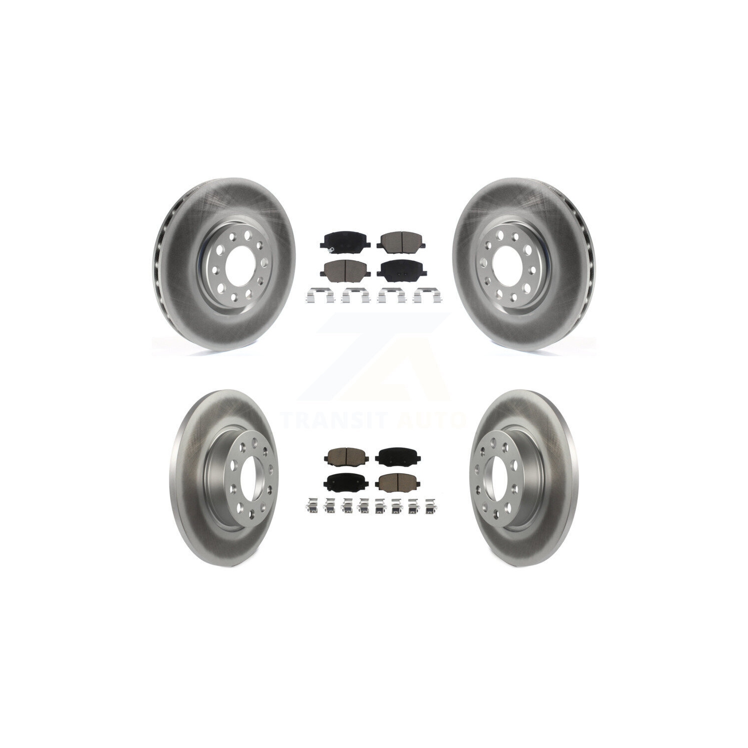 Front Rear Coated Disc Brake Rotors And Ceramic Pads Kit For Jeep Renegade Fiat 500X KGC-100971