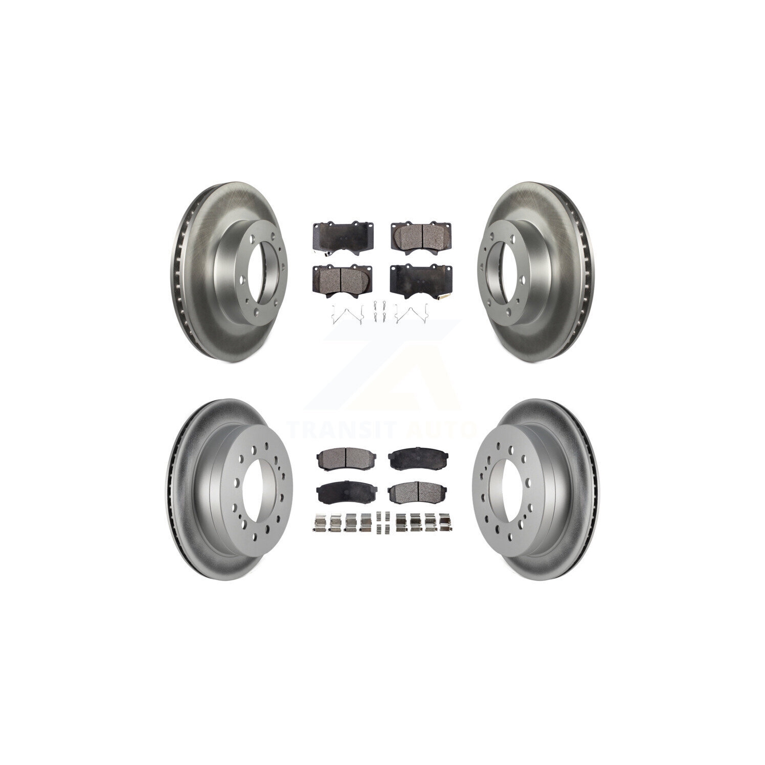 Front Rear Coated Disc Brake Rotors & Semi-Metallic Pad Kit For Toyota 4Runner FJ Cruiser KGF-102266