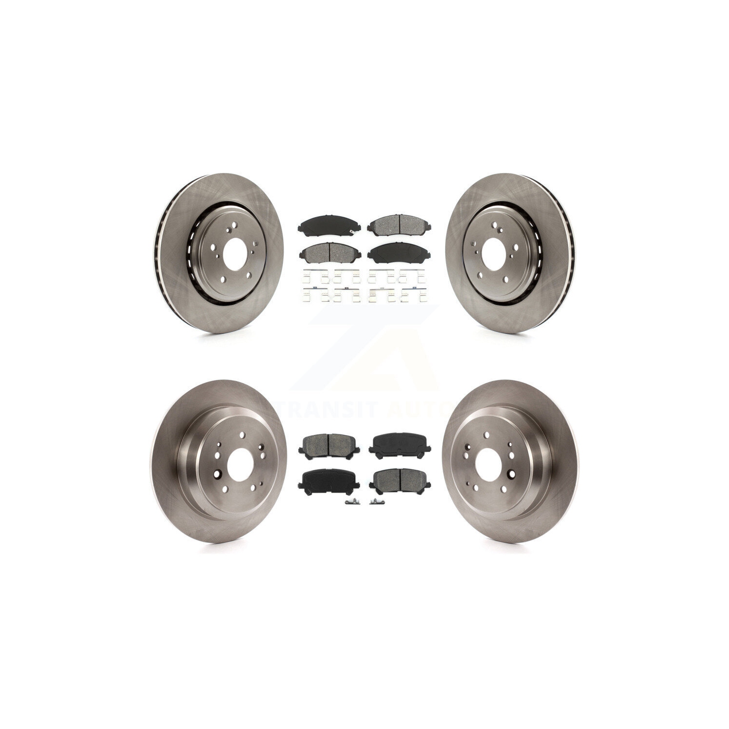 Front Rear Disc Brake Rotors And Semi-Metallic Pads Kit For 2014-2016 Acura MDX K8S-101494