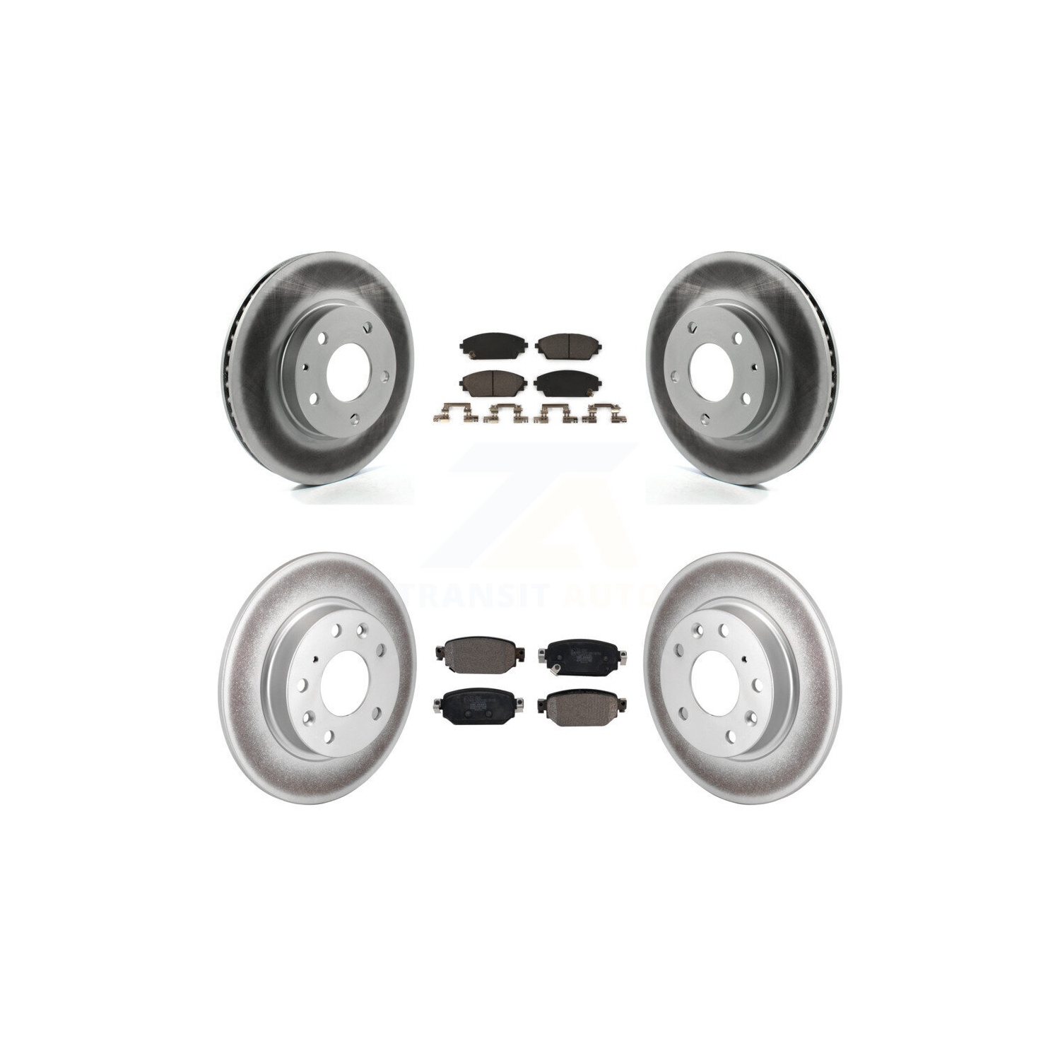 Front Rear Coated Disc Brake Rotors And Ceramic Pads Kit For 2019-2022 Mazda CX-3 FWD KGT-102390