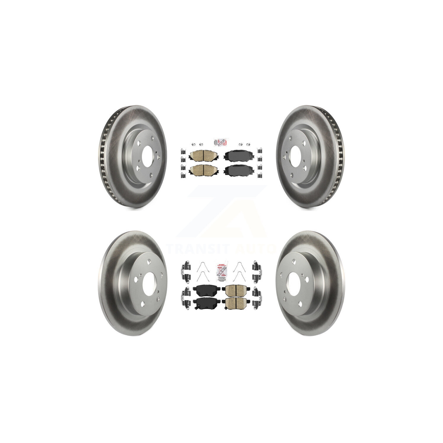 Front Rear Ceramic Pads And Coated Disc Brake Rotors Kit For 2011-2016 Scion tC KGA-102622