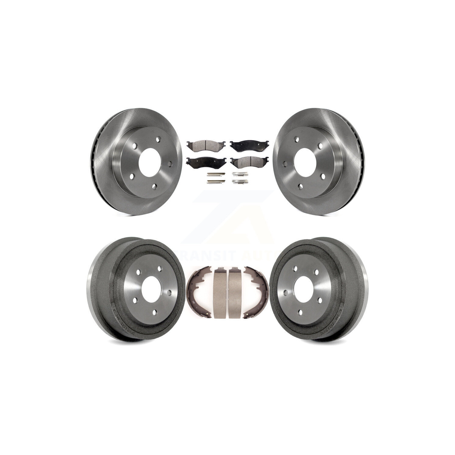 Disques de frein à disque avant arrière, plaquettes en céramique et tambour pour Dodge RAM 1500 2000-2001 à propulsion arrière K8T-103762