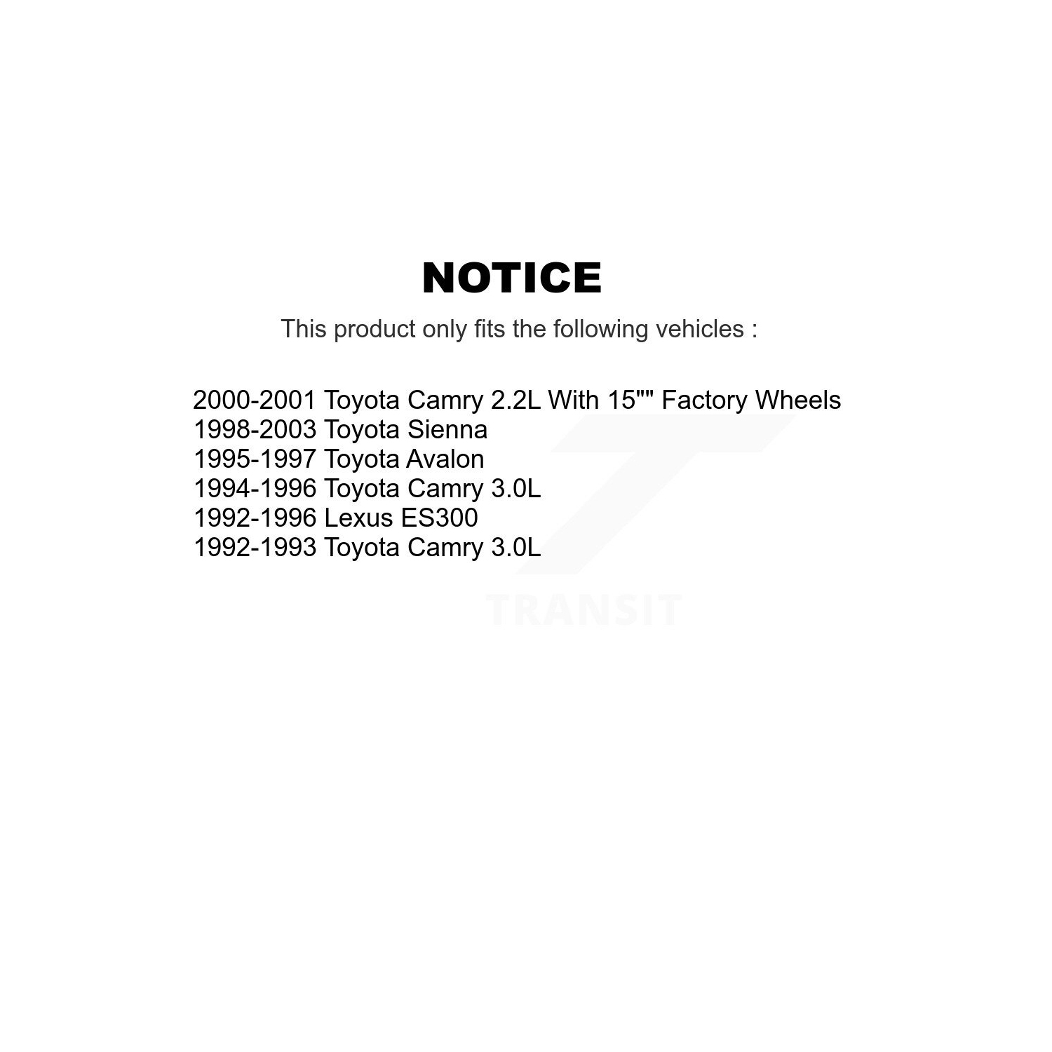 Disque de frein avant et plaquettes semi-métalliques pour Toyota Camry Sienna Avalon Lexus ES300 K8F-100267