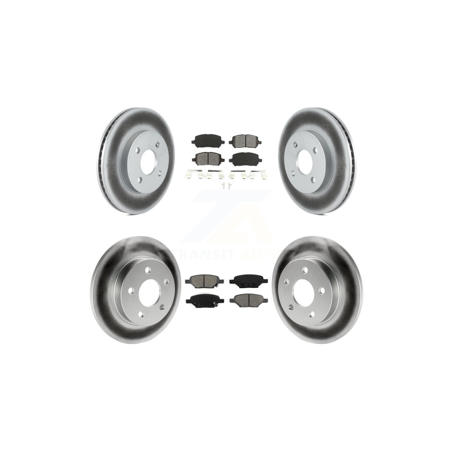 Disques de frein à disque et plaquettes semi-métalliques gainés à l'avant pour Pontiac G5 Pursuit KGS-100559