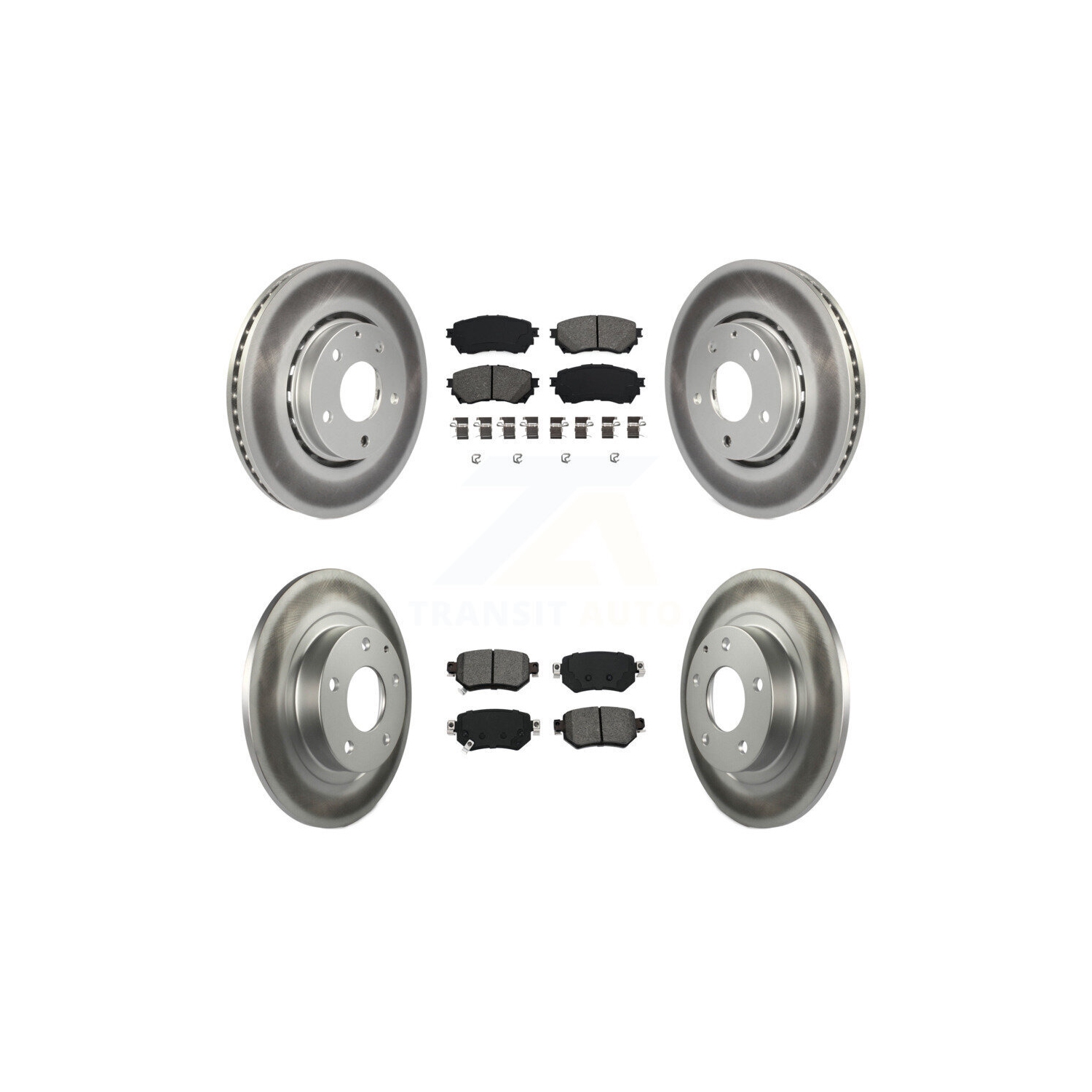 Front Rear Coated Brake Rotor Semi-Metallic Pad Kit For 19-21 Mazda 6 Naturally Aspirated KGS-102114