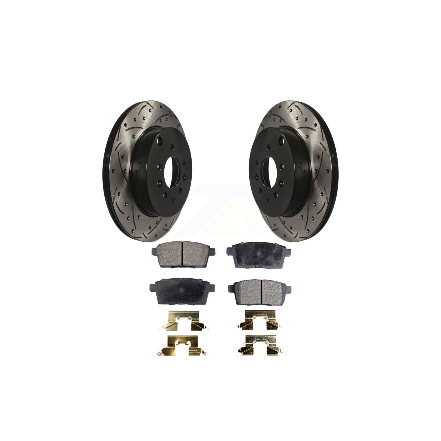 Disques de frein à disque à fente enduits à l'arrière, ensemble de plaquettes semi-métalliques pour Mazda CX-9 KDF-100491 2007-2015