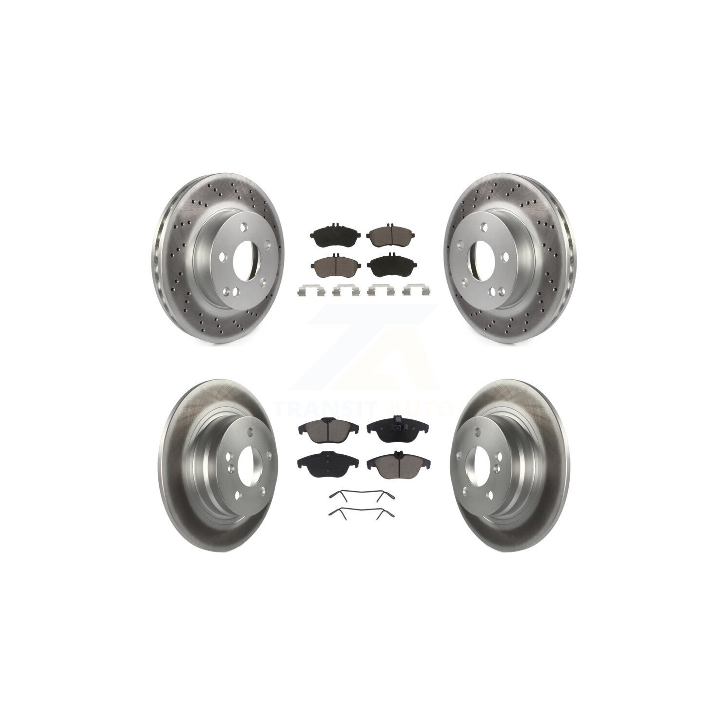 Ensemble de disques de frein enduits à l'avant et plaquettes en céramique pour Mercedes-Benz C250 C230 KGC-101006