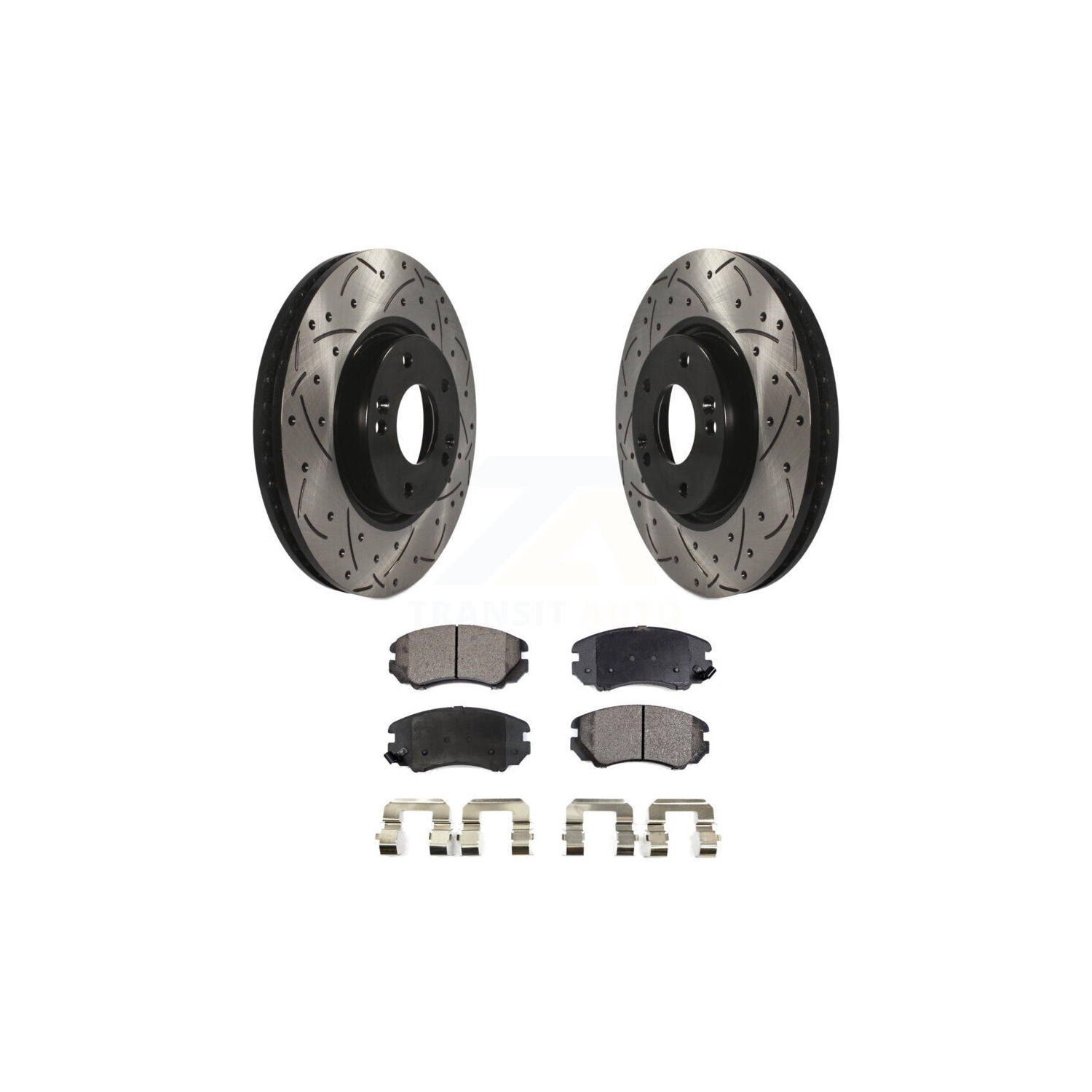 Front Coat Drill Slot Disc Brake Rotors Ceramic Pad Kit For 2006-2010 Hyundai Sonata 3.3L KDT-100096