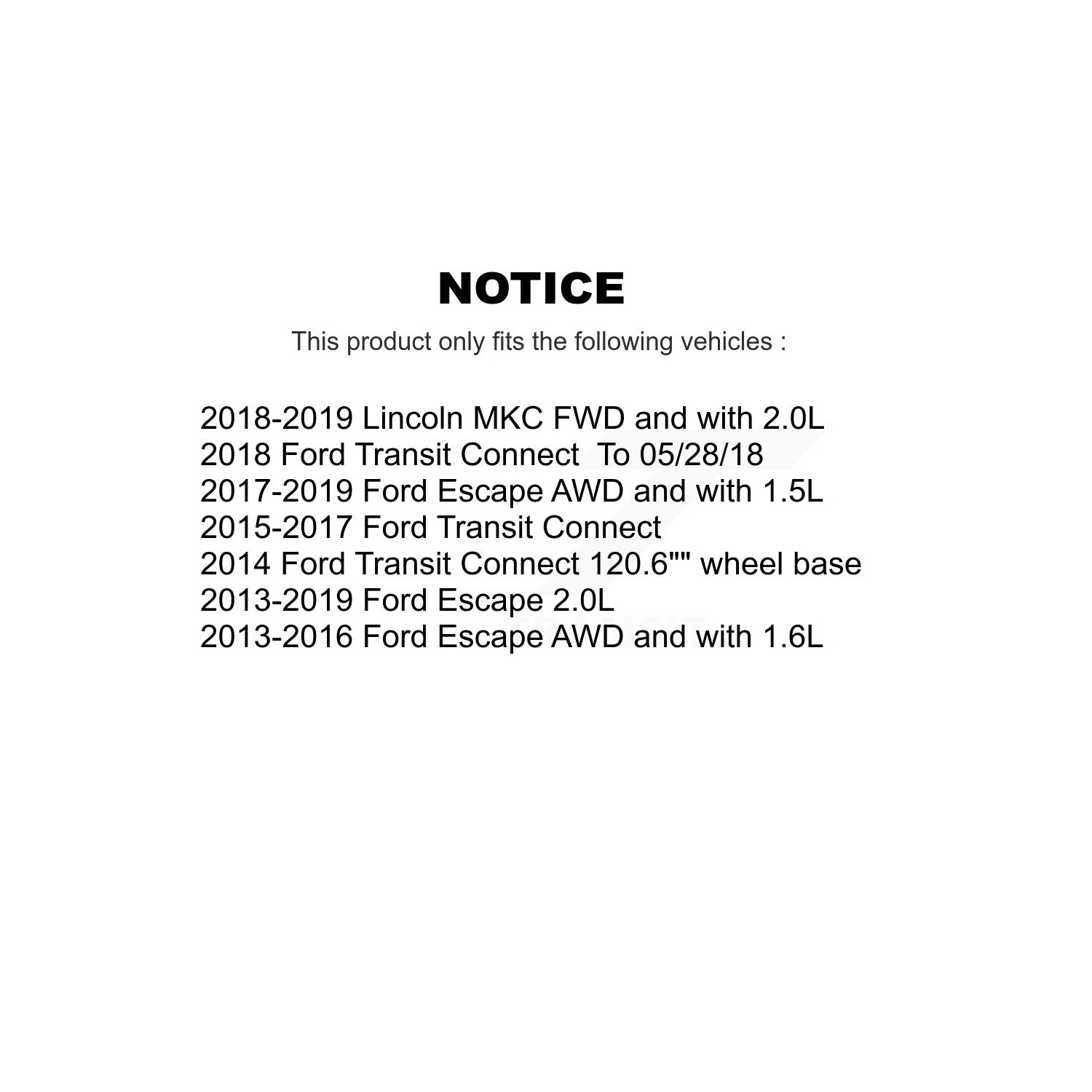 Plaquettes semi-métalliques de disques de frein avant pour Ford Escape Transit Connect Lincoln MKC K8F-100494