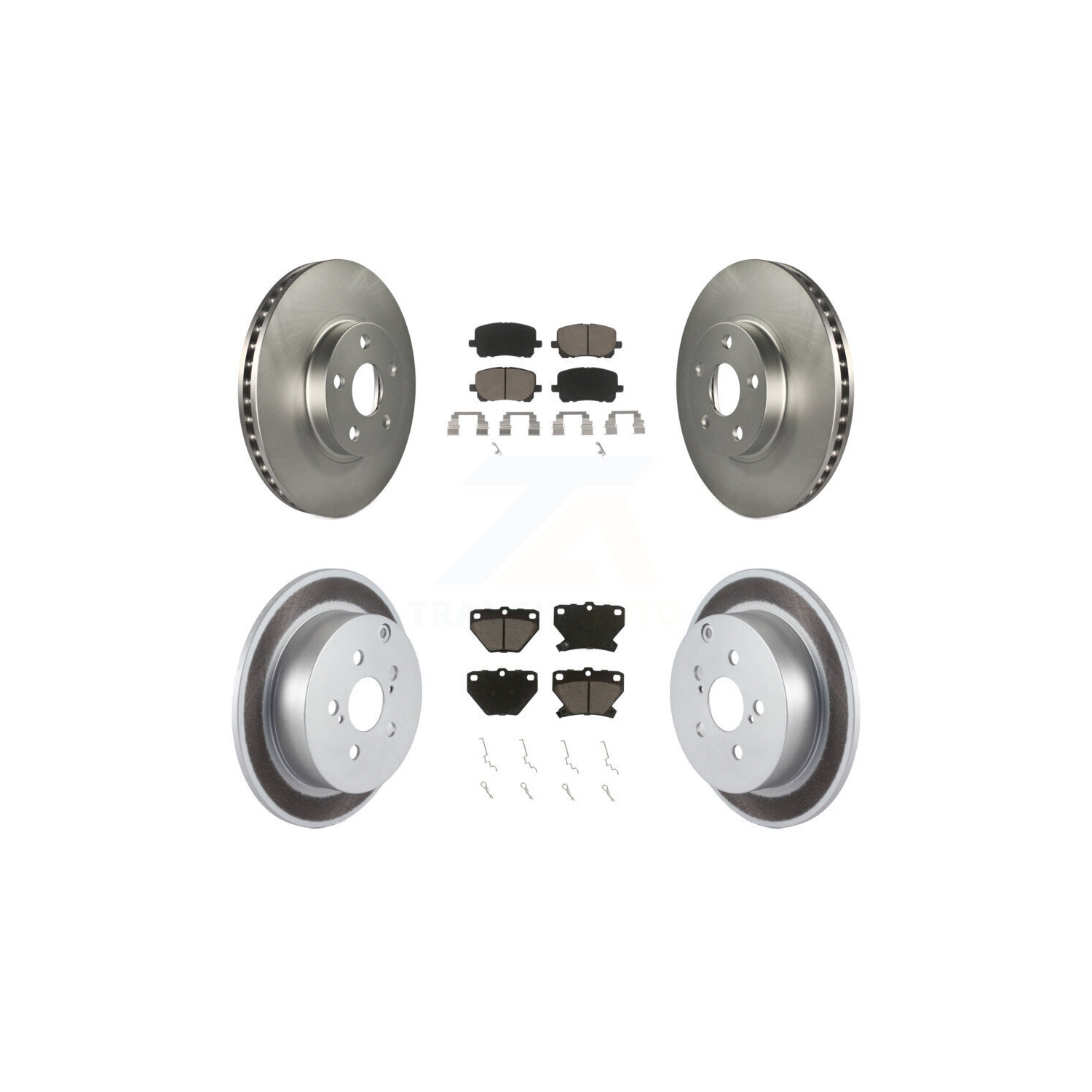 Front Rear Coated Disc Brake Rotor Ceramic Pad Kit For Toyota Matrix Corolla Pontiac Vibe KGC-101330