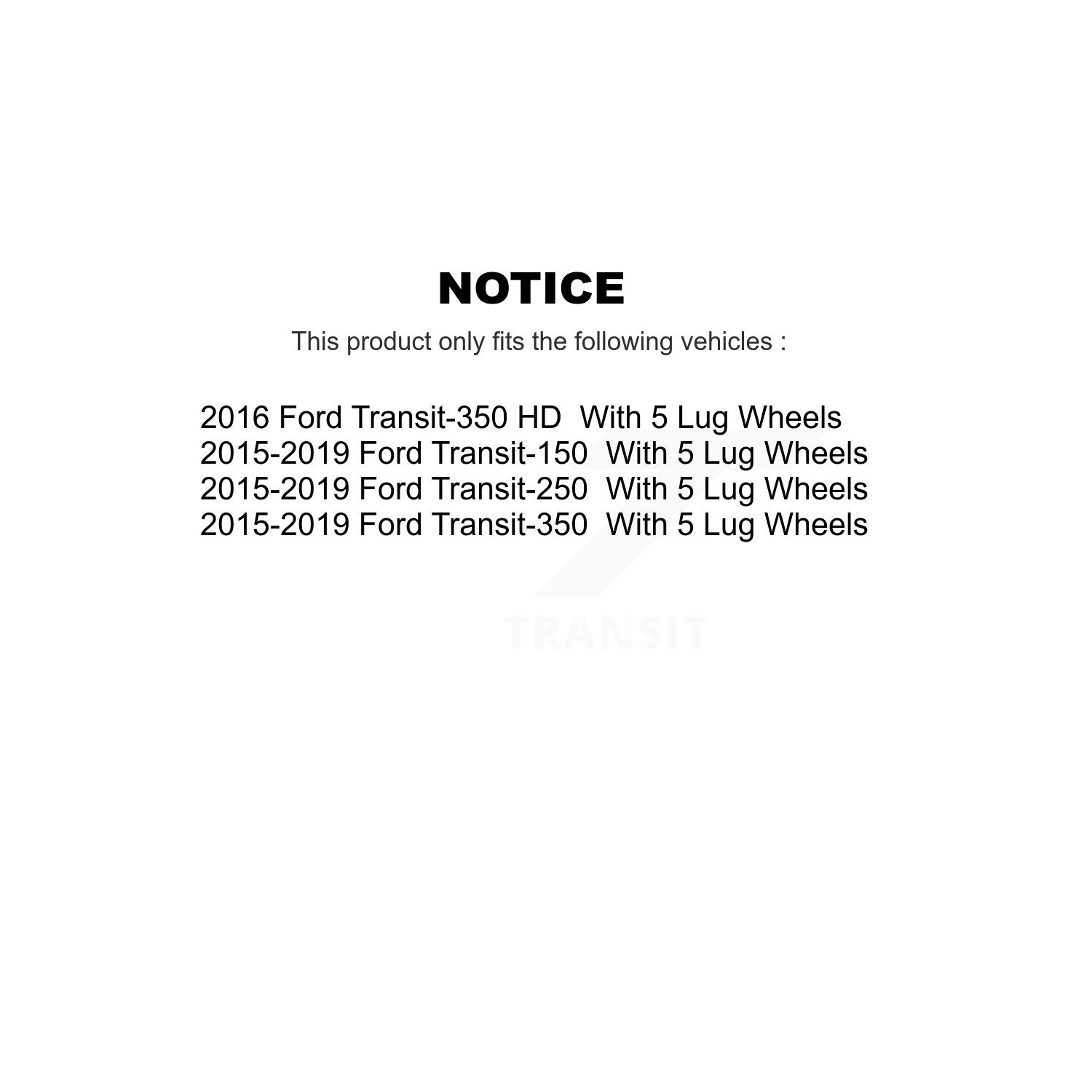 Rear Brake Rotors & Semi-Metallic Pad Kit For Ford Transit-250 Transit-150 Transit-350 HD K8A-106199