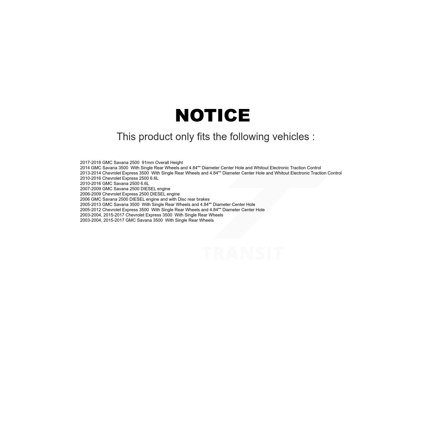 Ensemble de plaquettes semi-métalliques pour disques de frein enduits arrière pour Savana 2500 Express 3500 KGF-101195 DE Chevrolet de GMC