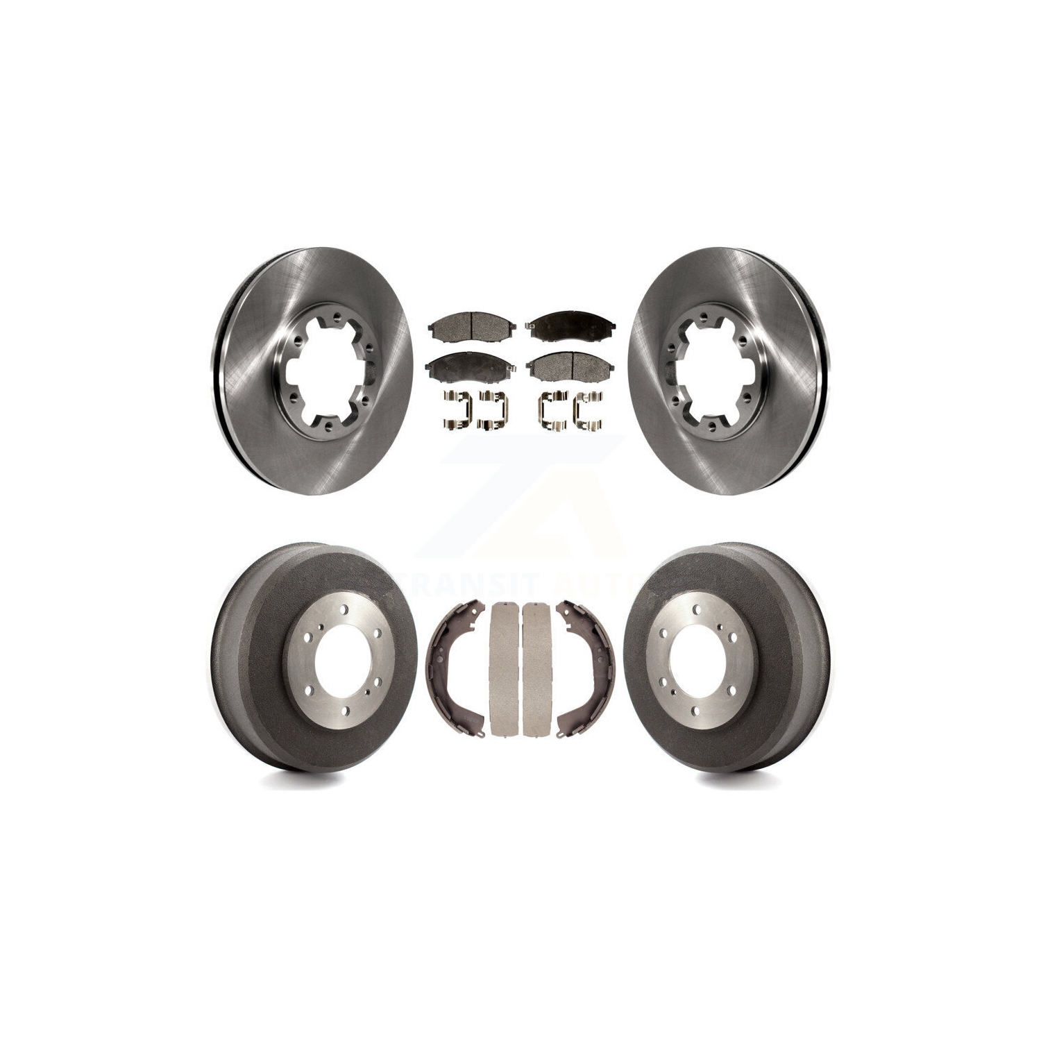 Front Rear Disc Brake Rotors Semi-Metallic Pads And Drum Kit For Nissan Xterra Frontier K8F-103332