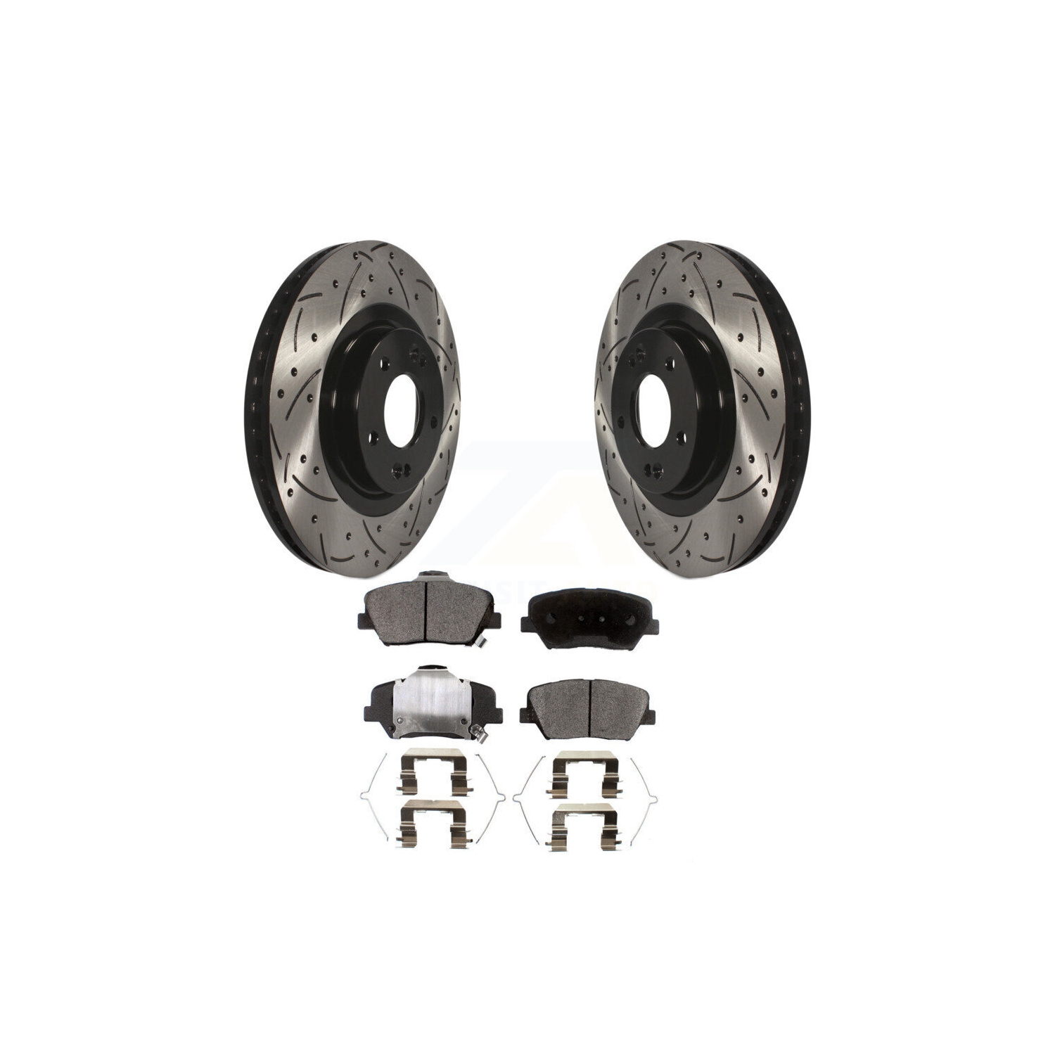Kit de plaquettes semi-métalliques pour rotor de frein à fente avant pour Kia Sorento Hyundai Santa Fe Sport KDF-100156