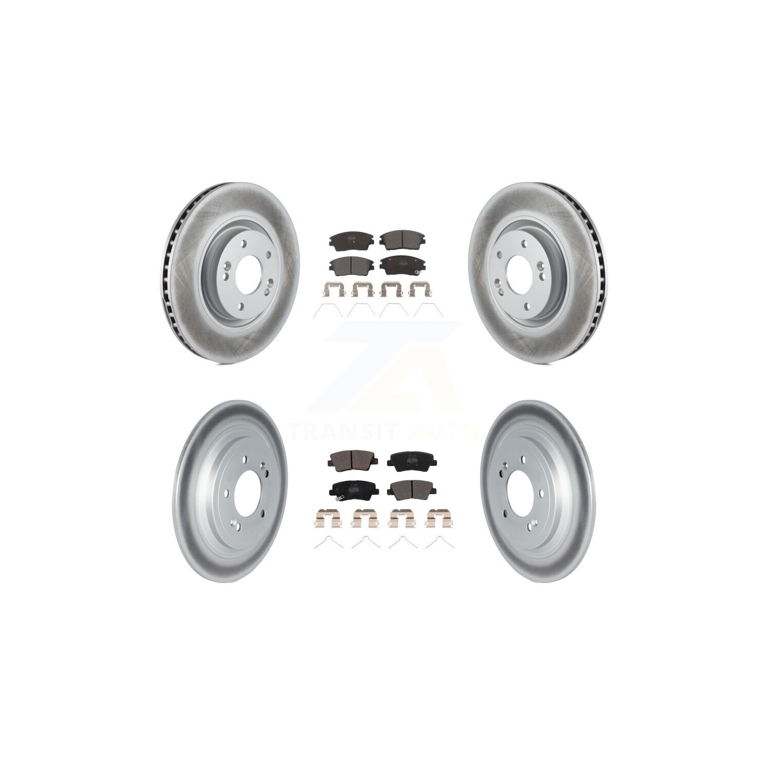 Front Rear Coat Brake Rotor Semi-Metallic Pad Kit For 2017-2022 Kia Sportage Turbocharged KGF-102669