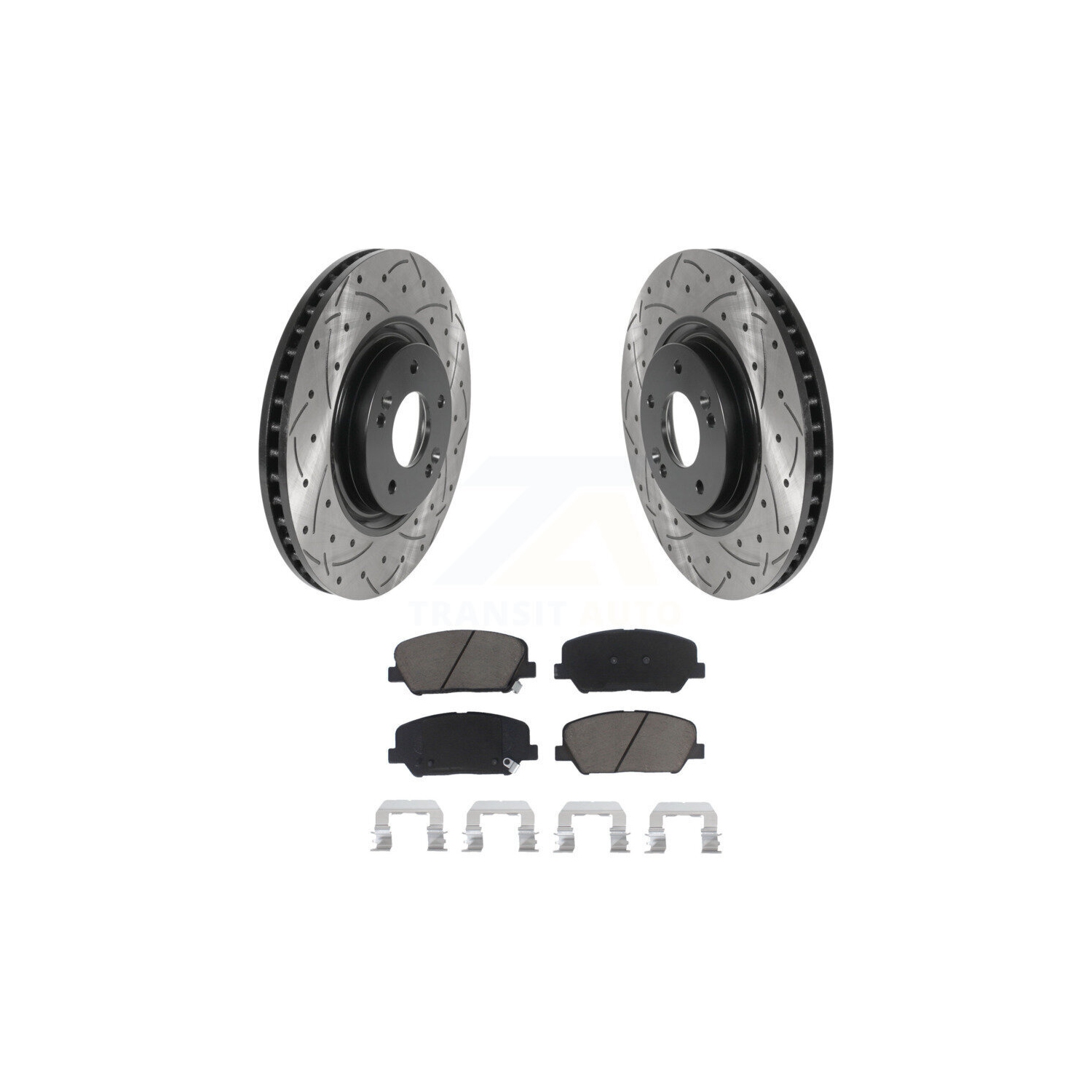 Front Coated Drilled Slot Disc Brake Rotors Ceramic Pad Kit For 2011-2015 Kia Optima 2.0L KDC-100214