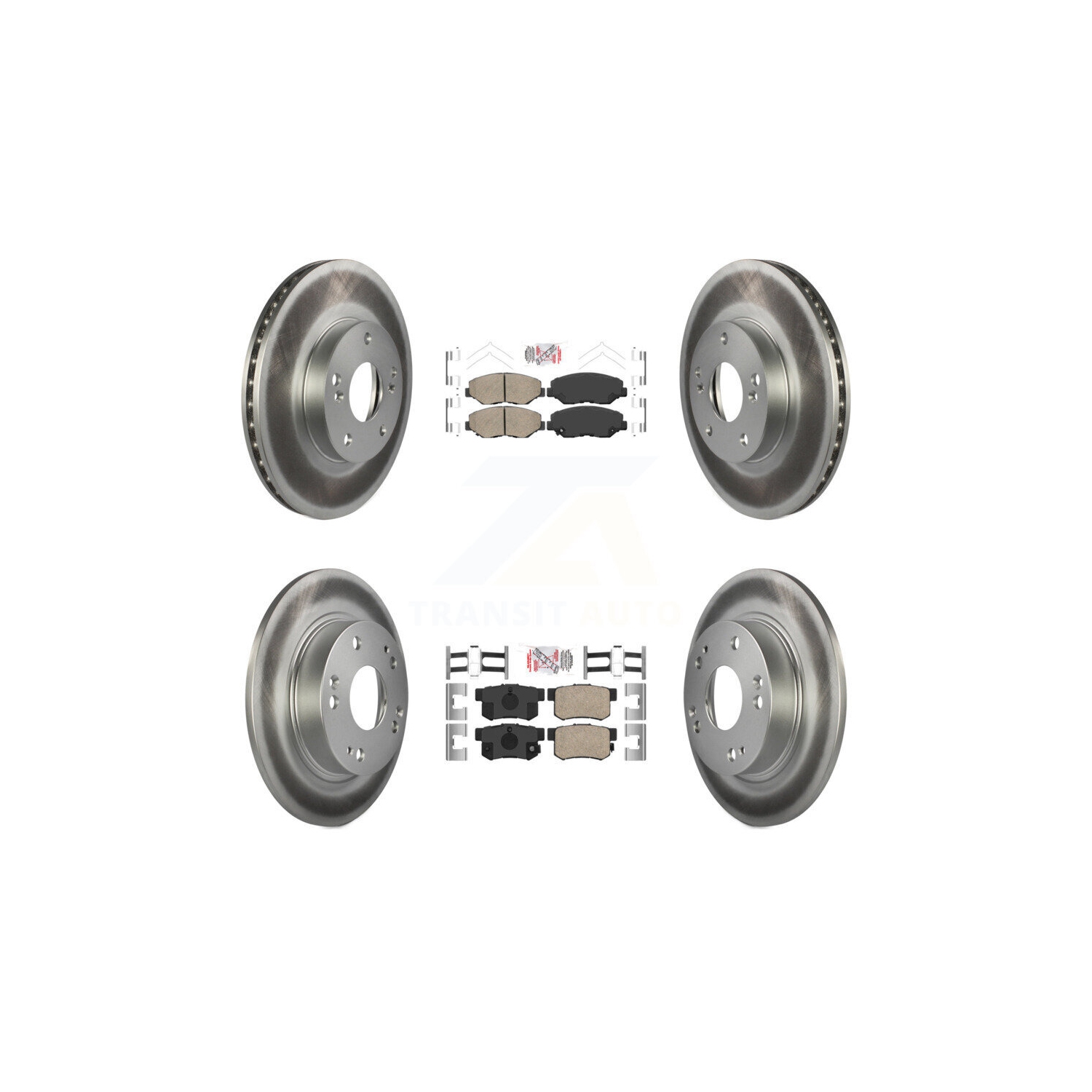 Front Rear Ceramic Pads And Coated Disc Brake Rotors Kit For 2014-2015 Acura ILX 2.0L KGA-103229