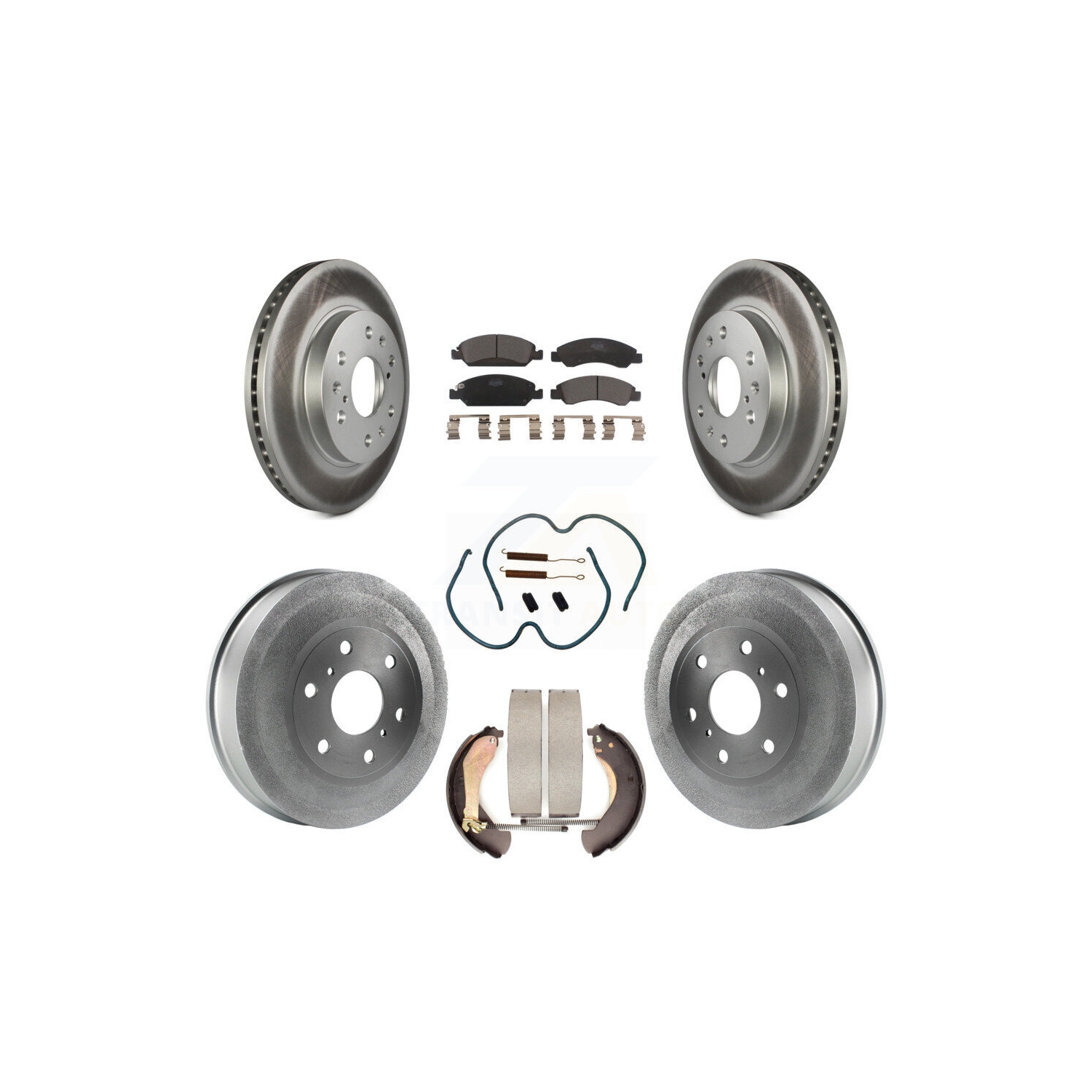 Ensemble de tambours de plaquettes de frein en céramique à revêtement arrière avant pour Chevrolet Silverado 1500 GMC KGT-101906