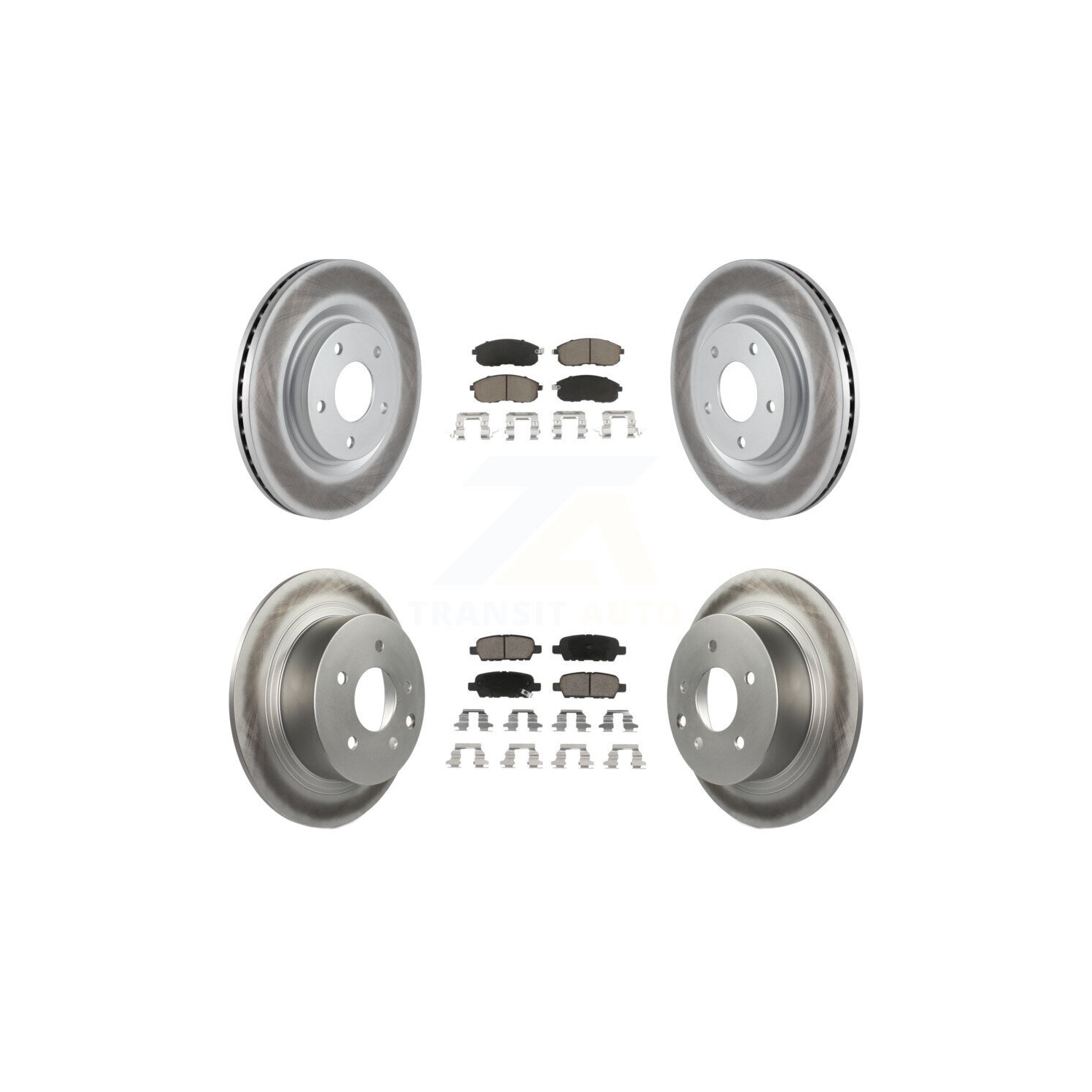 Front Rear Coated Disc Brake Rotors And Ceramic Pads Kit For Nissan Sentra Juke KGC-101161