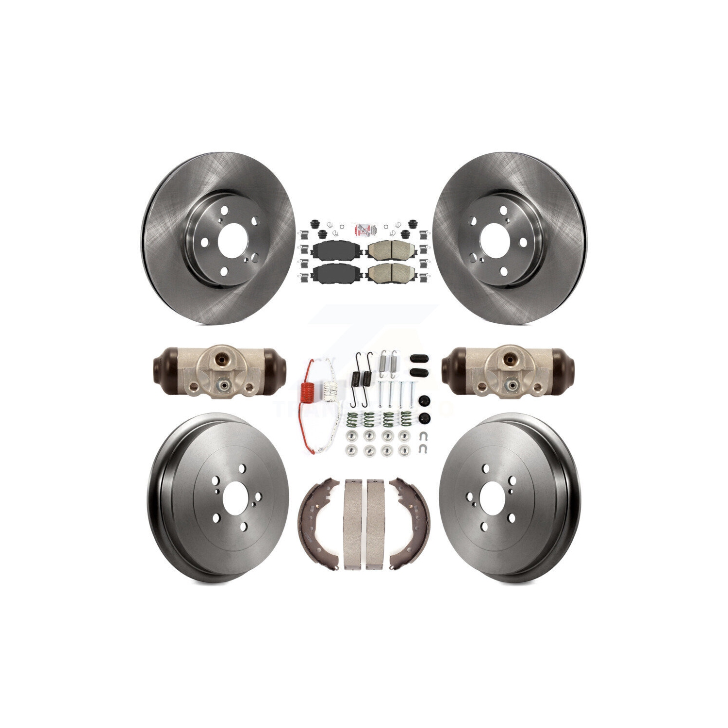 Front Rear Disc Brake Rotors Ceramic Pads And Drum Kit For 2009-2013 Toyota Corolla K8A-105647