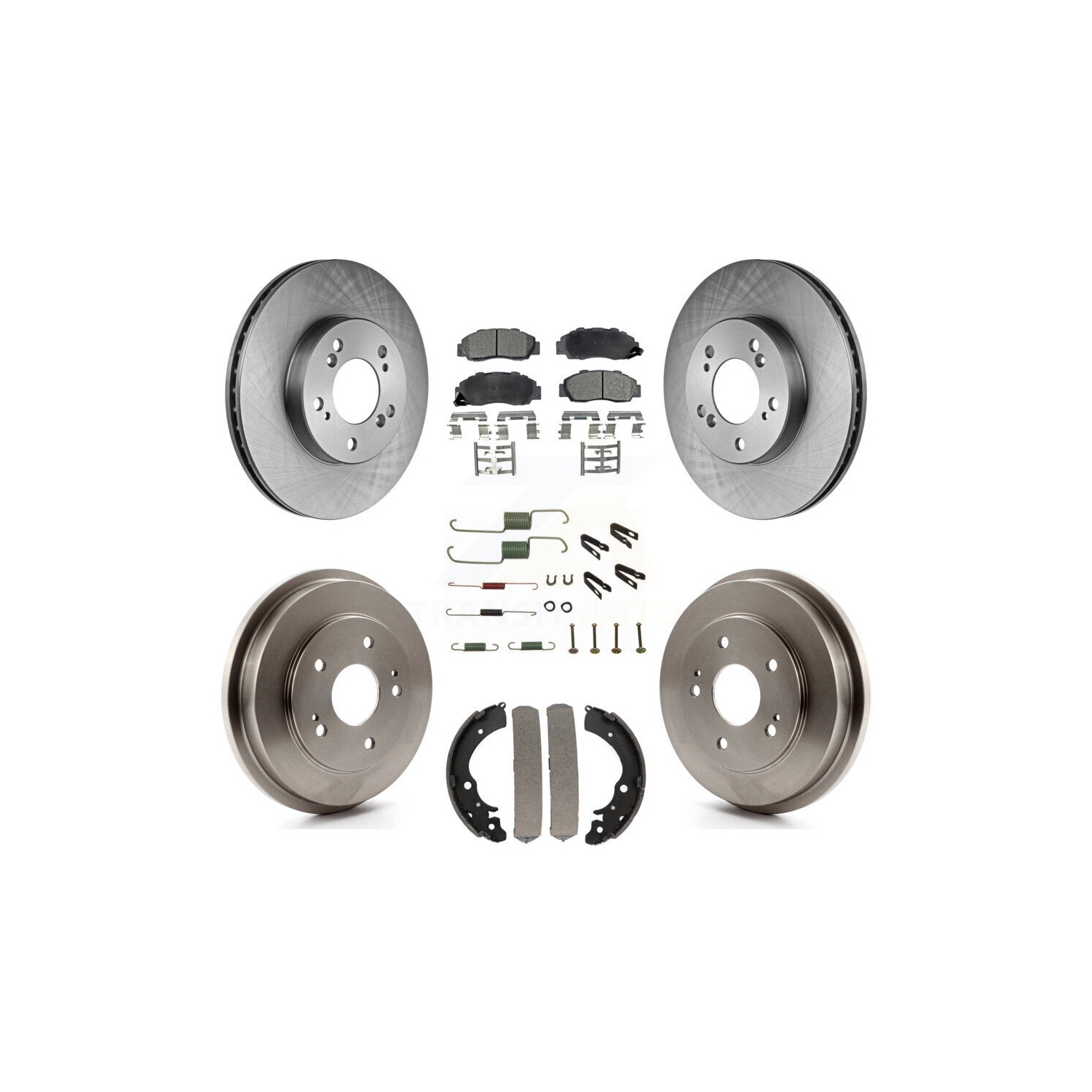 Front Rear Disc Brake Rotors Ceramic Pads And Drum Kit For 1997-2001 Honda CR-V K8T-102422