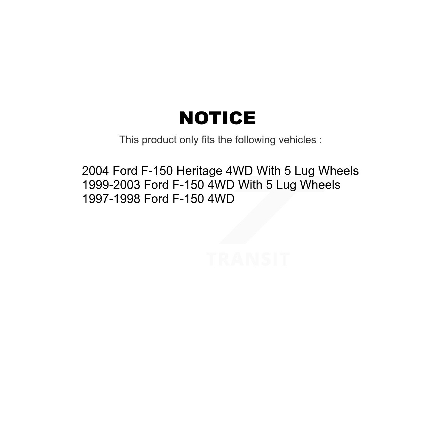 Disques de frein avant et plaquettes en céramique pour Ford F-150 Heritage 4WD K8T-100106