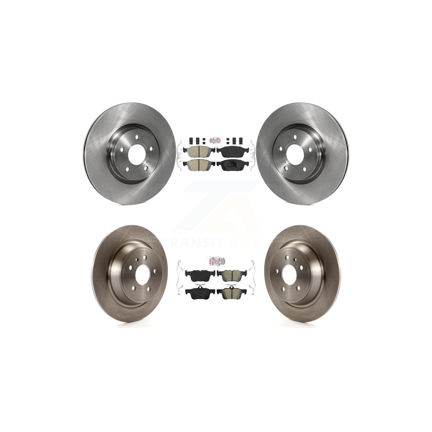 Front Ceramic Rear Semi-Metallic Pad And Disc Brake Rotor Kit For Ford Escape Lincoln MKC K8A-106644